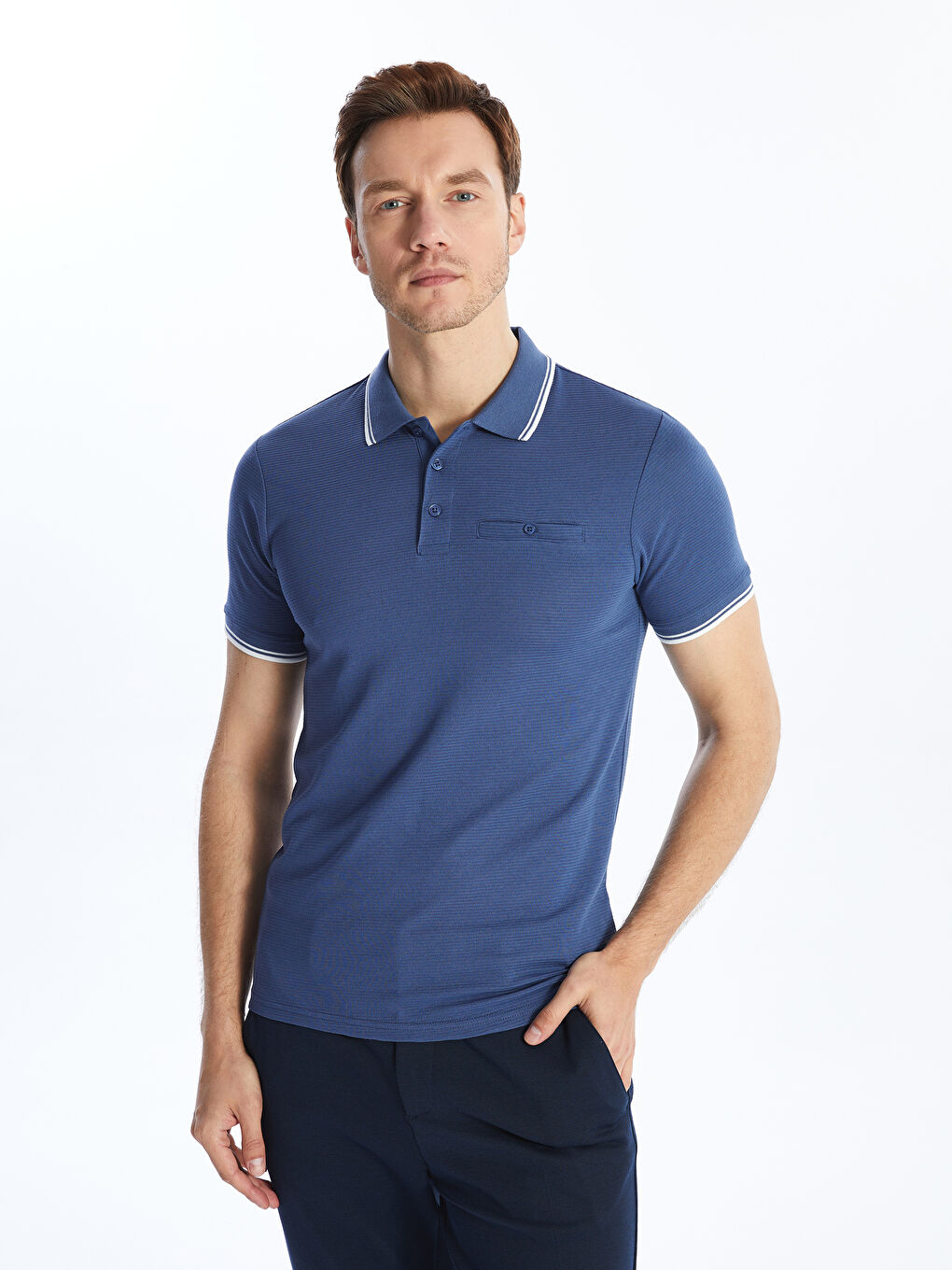 LCWAIKIKI Classic Polo Neck Short Sleeve Men's T-Shirt -S41105Z8-SXK