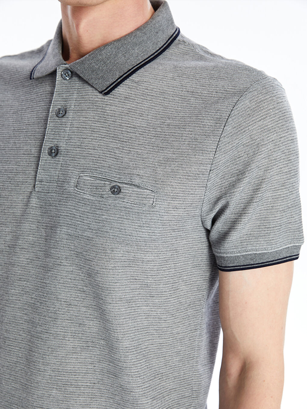 Polo Neck Short Sleeve Men's T-Shirt-5