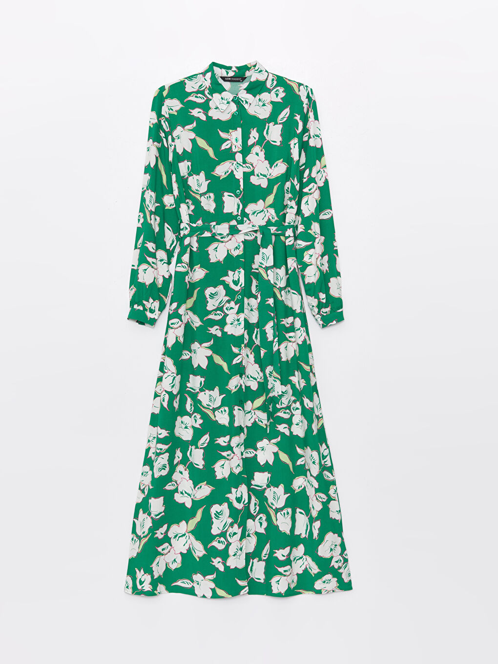 Patterned Long Sleeve Women's Shirt Dress -S41122Z8-LRR