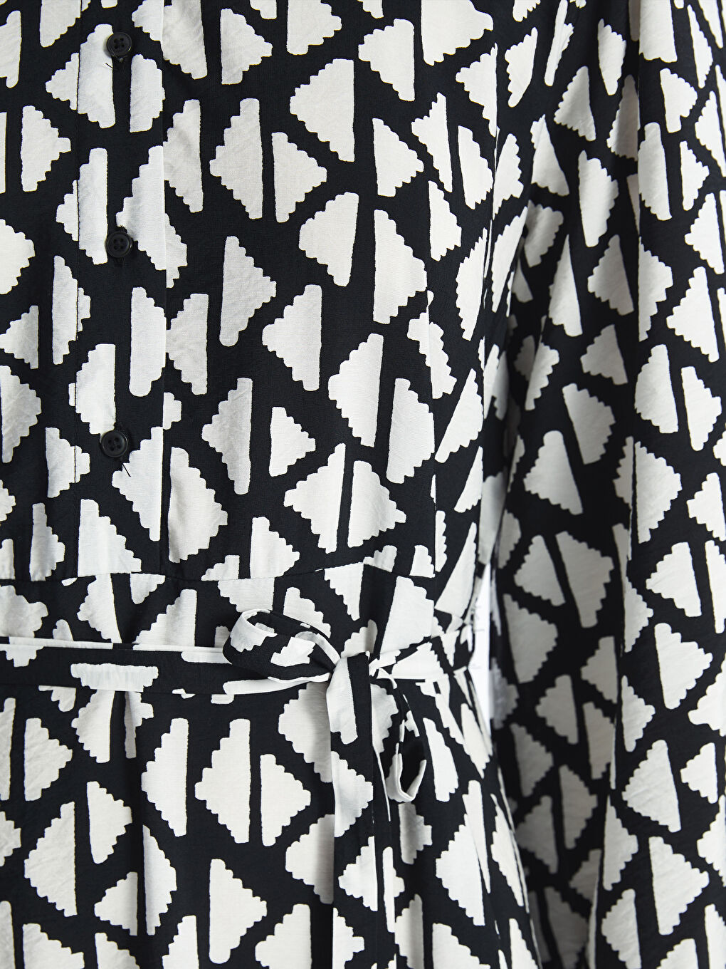 Crew Neck Patterned Long Sleeve Women's Dress -S41123Z8-LQJ