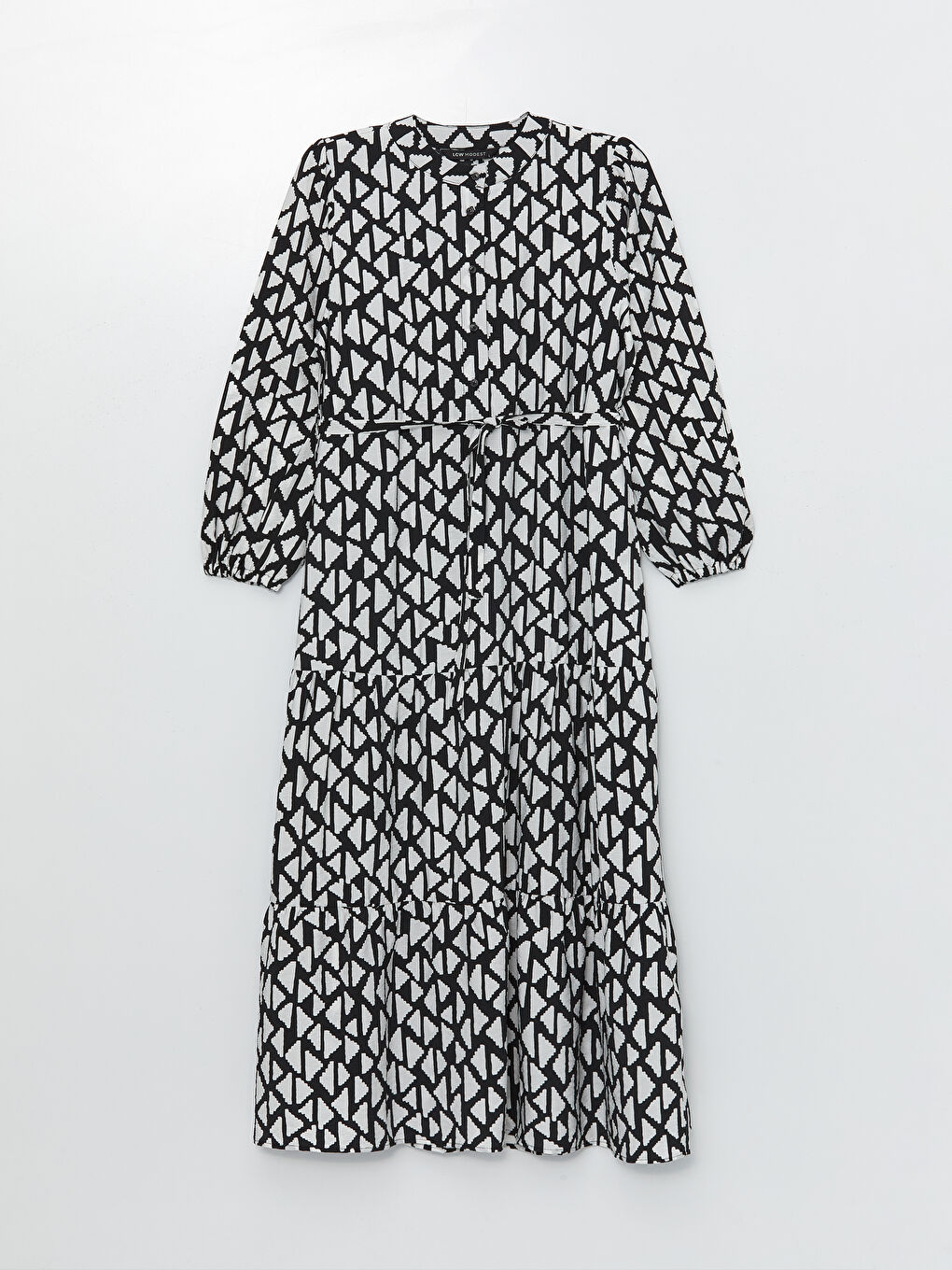 Crew Neck Patterned Long Sleeve Women's Dress -S41123Z8-LQJ