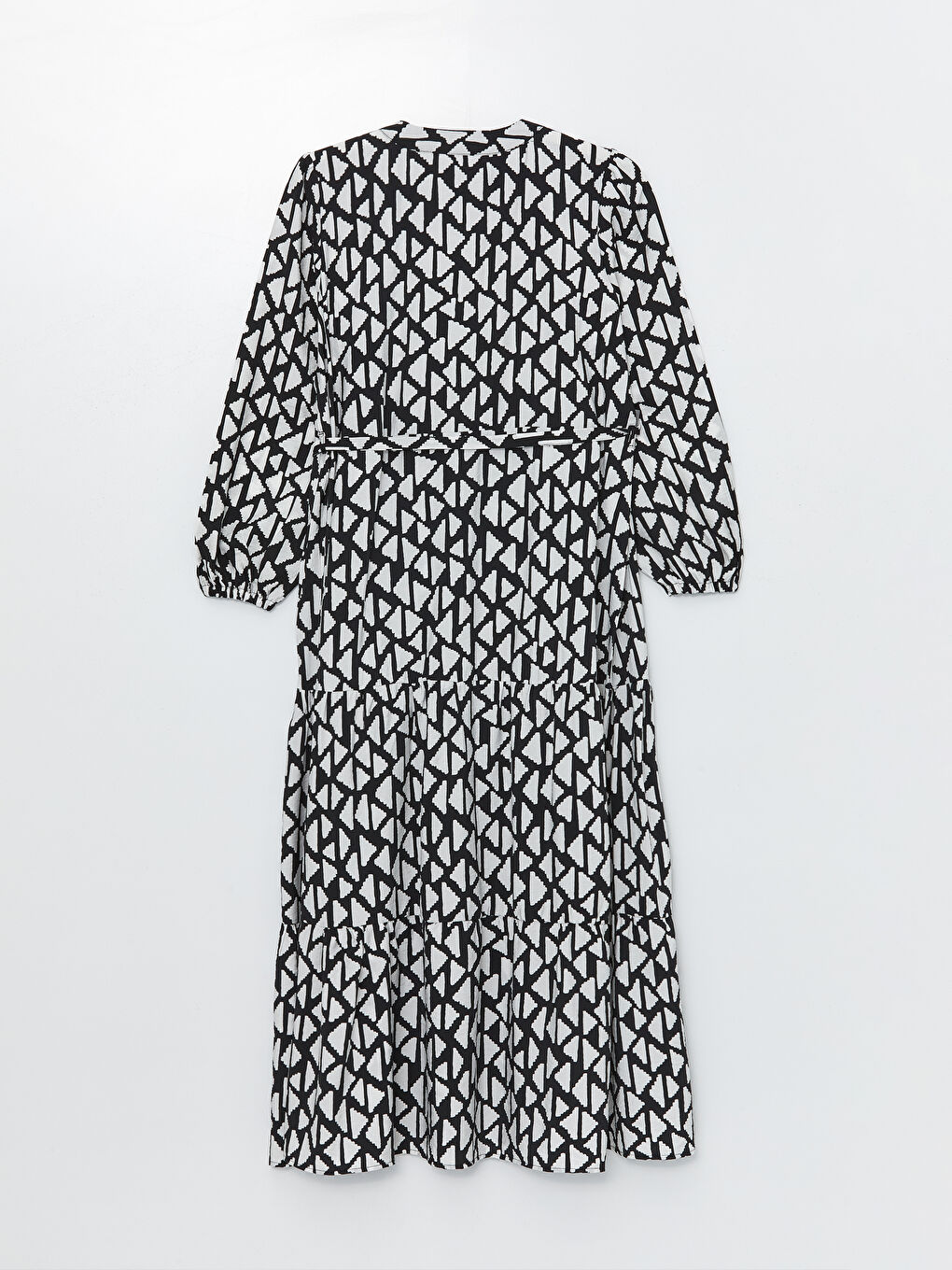 Crew Neck Patterned Long Sleeve Women's Dress -S41123Z8-LQJ