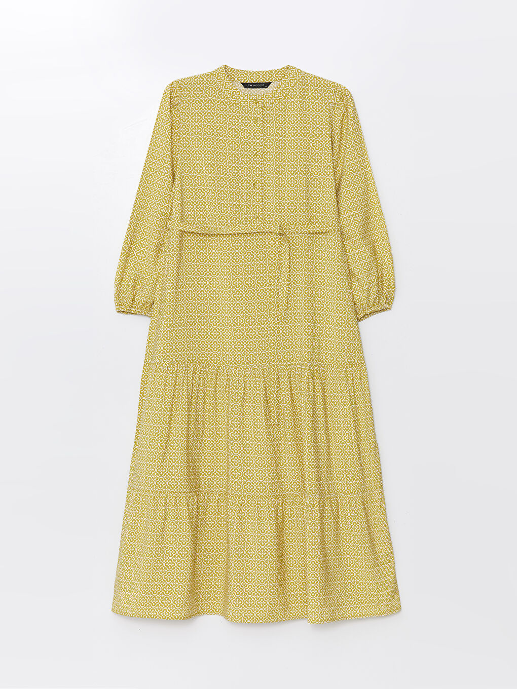 Crew Neck Patterned Long Sleeve Women's Dress -S41123Z8-LRT