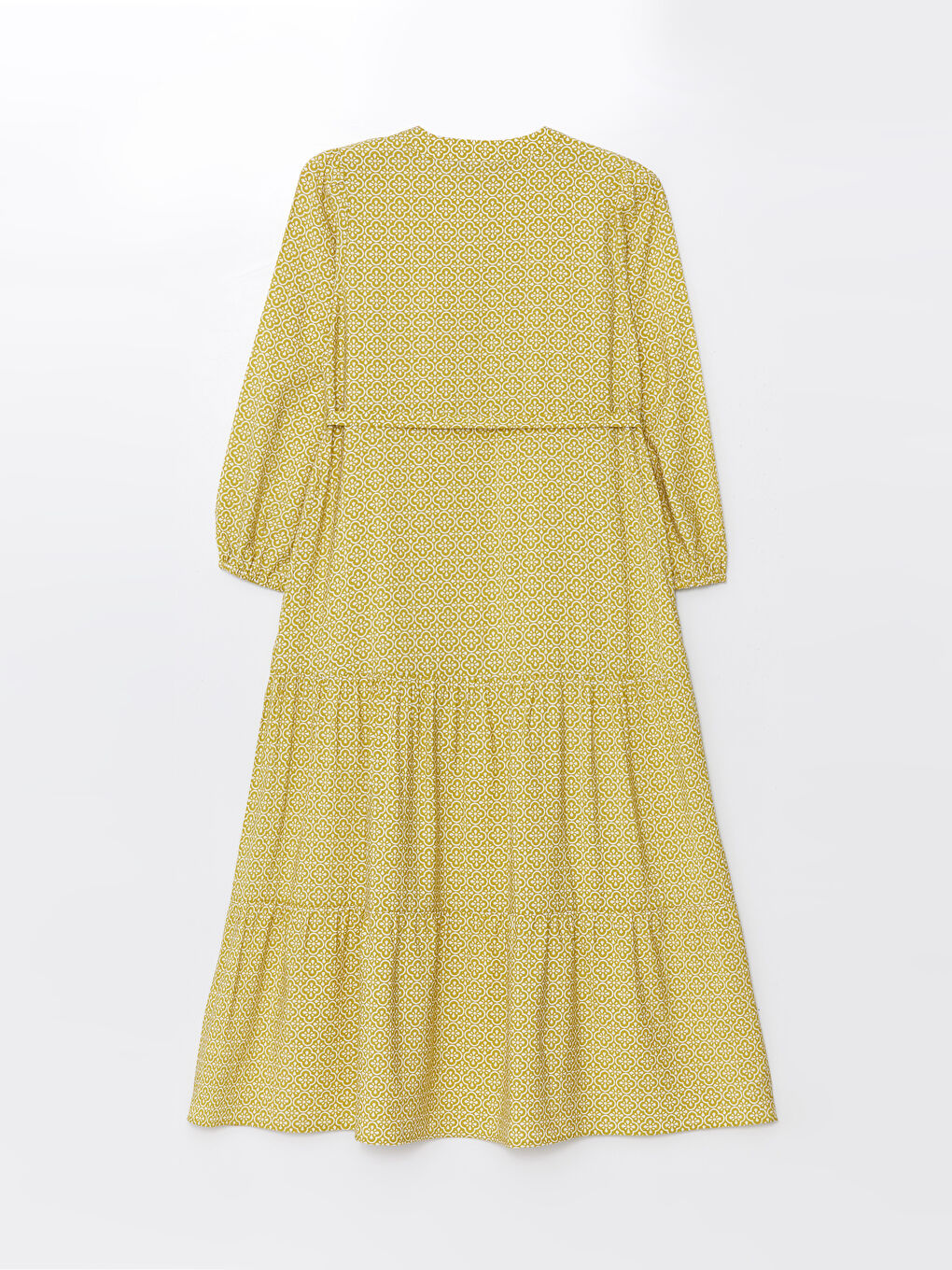 Crew Neck Patterned Long Sleeve Women's Dress -S41123Z8-LRT