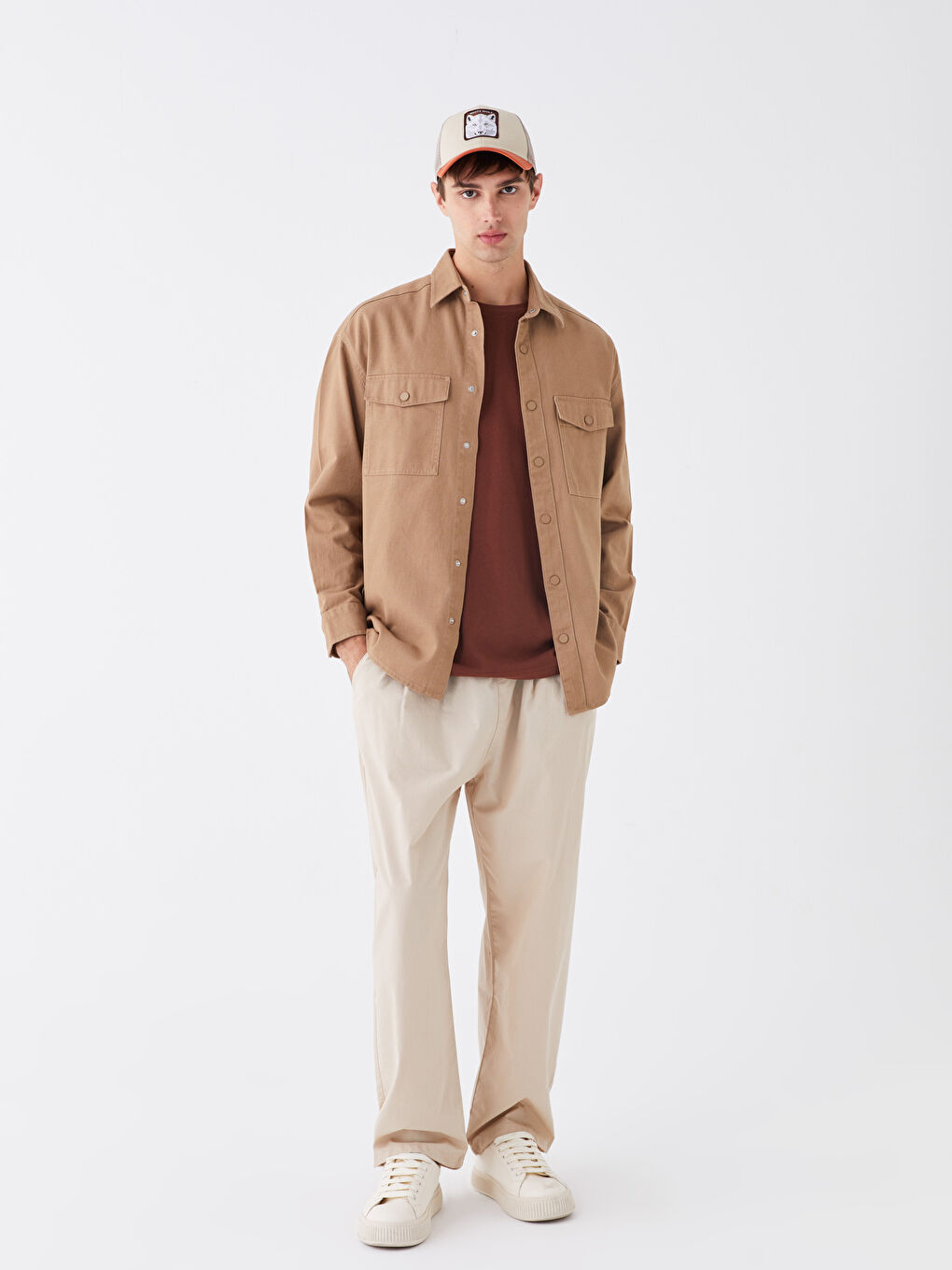 Comfortable Fit Long Sleeved Gabardine Men's Shirt -S41124Z8-MX4