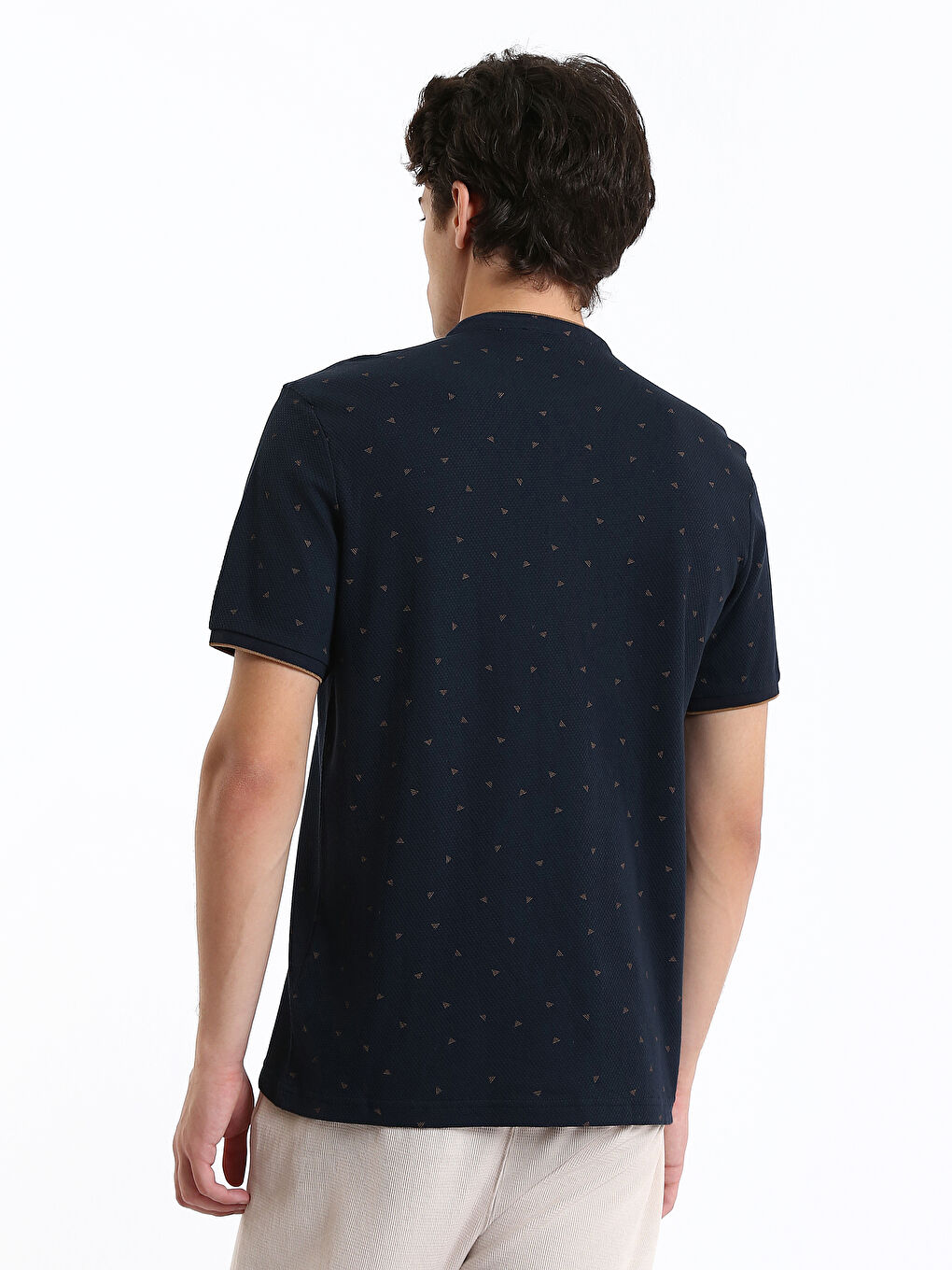 Tricou cu Guler de Judecător, Mânecă Scurtă, Cu Model, pentru Bărbați-8