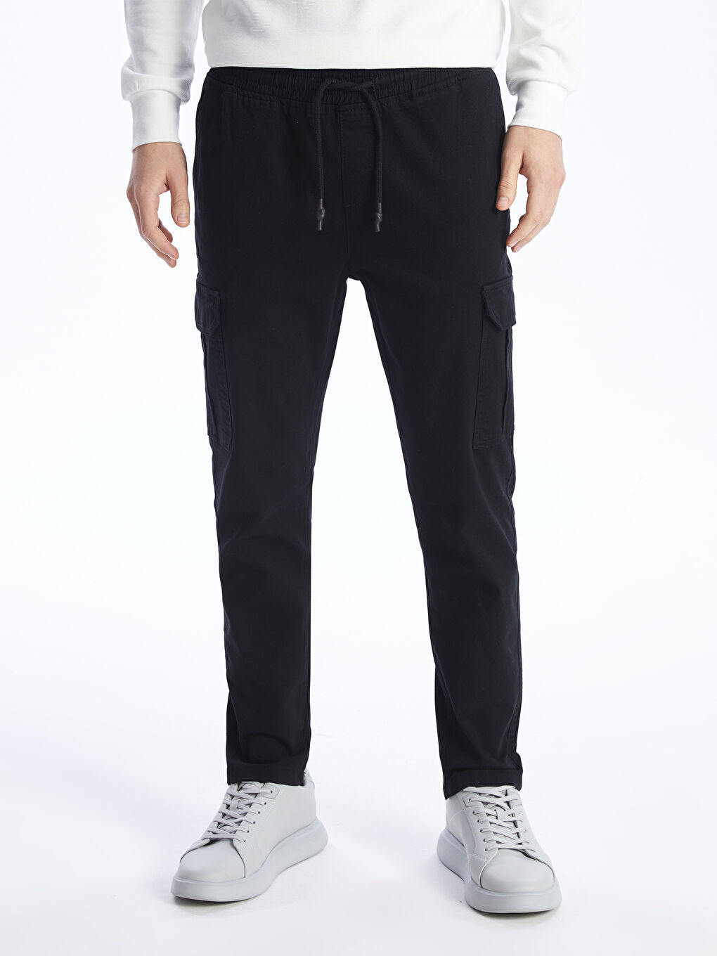 Muške pantalone od gabardina slim fit -S41131Z8-RQL