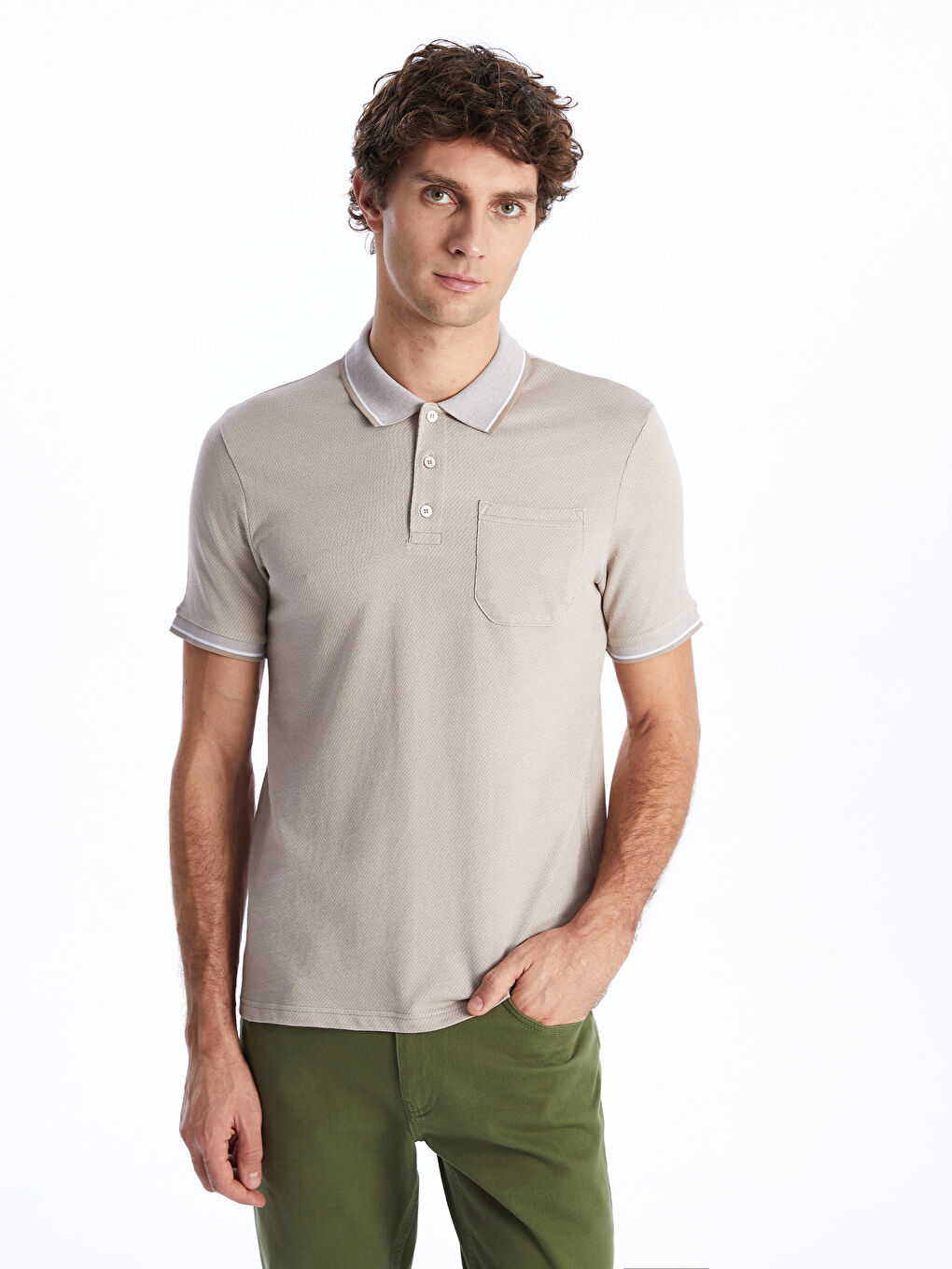 Polo Neck Short Sleeve Men's T-Shirt -S41133Z8-MHK