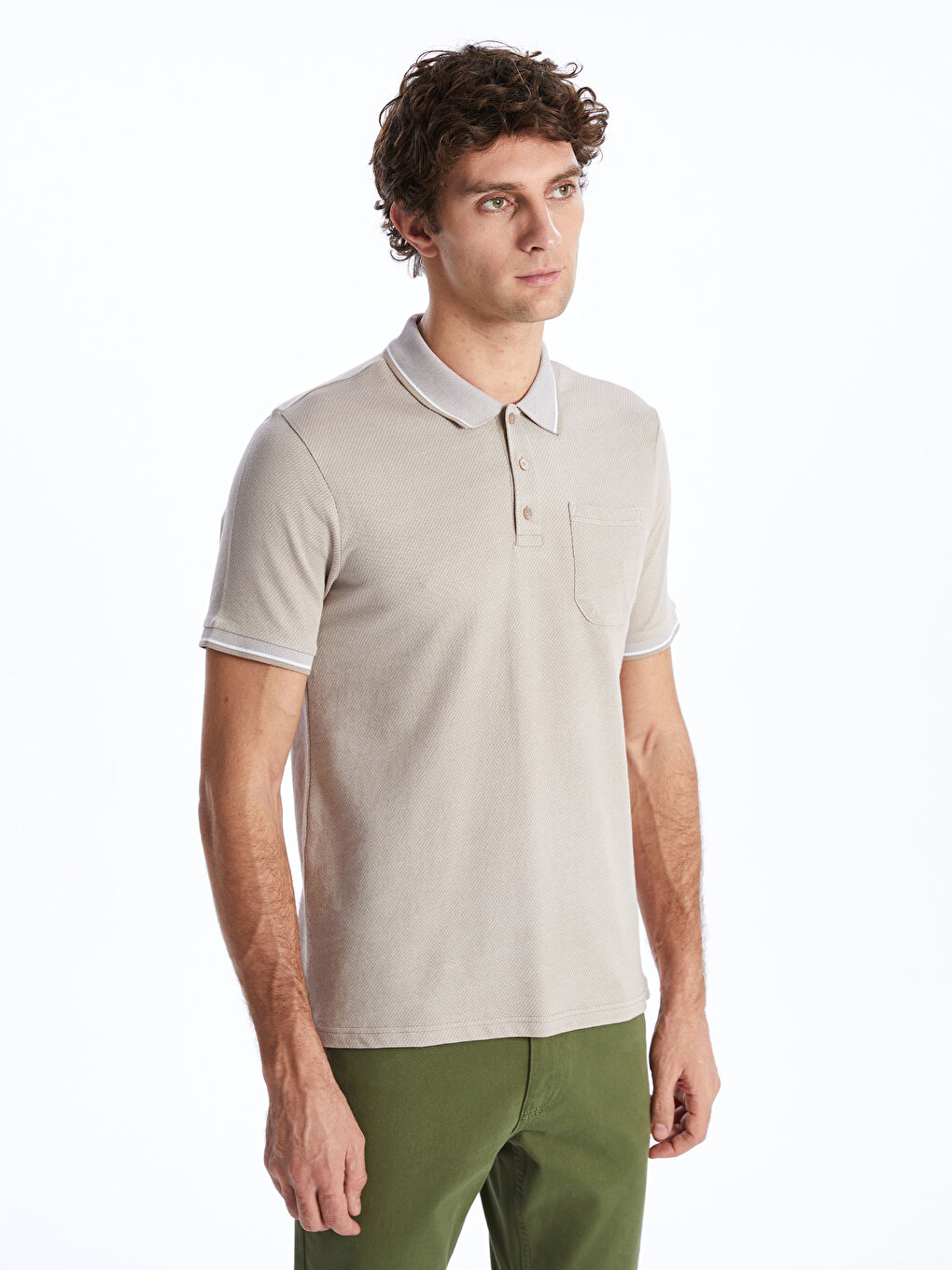 Polo Neck Short Sleeve Men's T-Shirt -S41133Z8-MHK