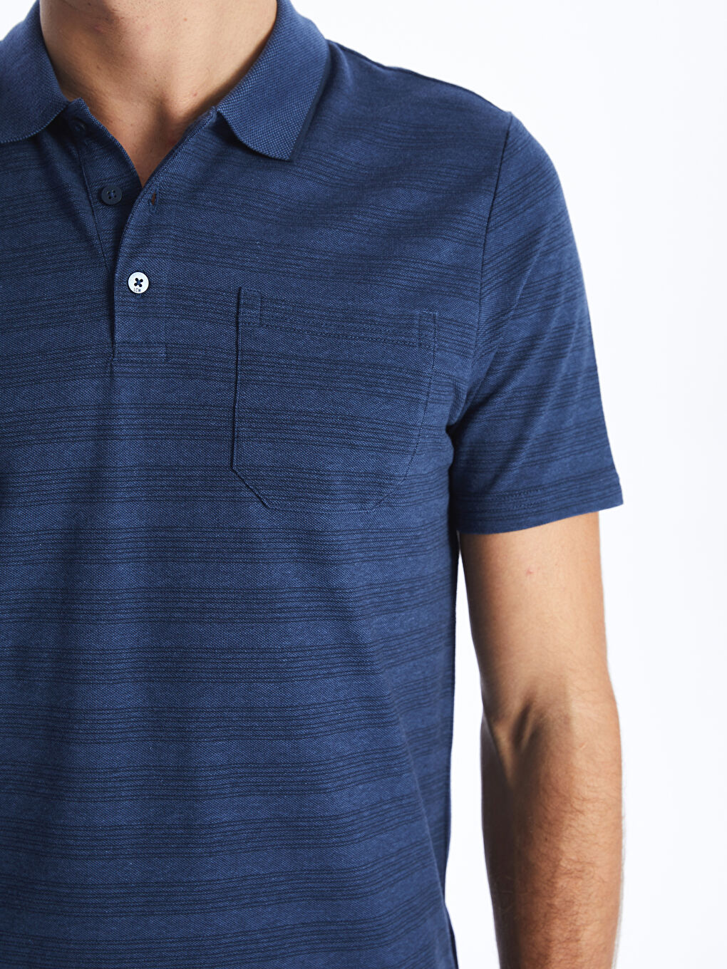 Tricou cu Guler Polo, Mânecă Scurtă, Vărgat, pentru Bărbați-3