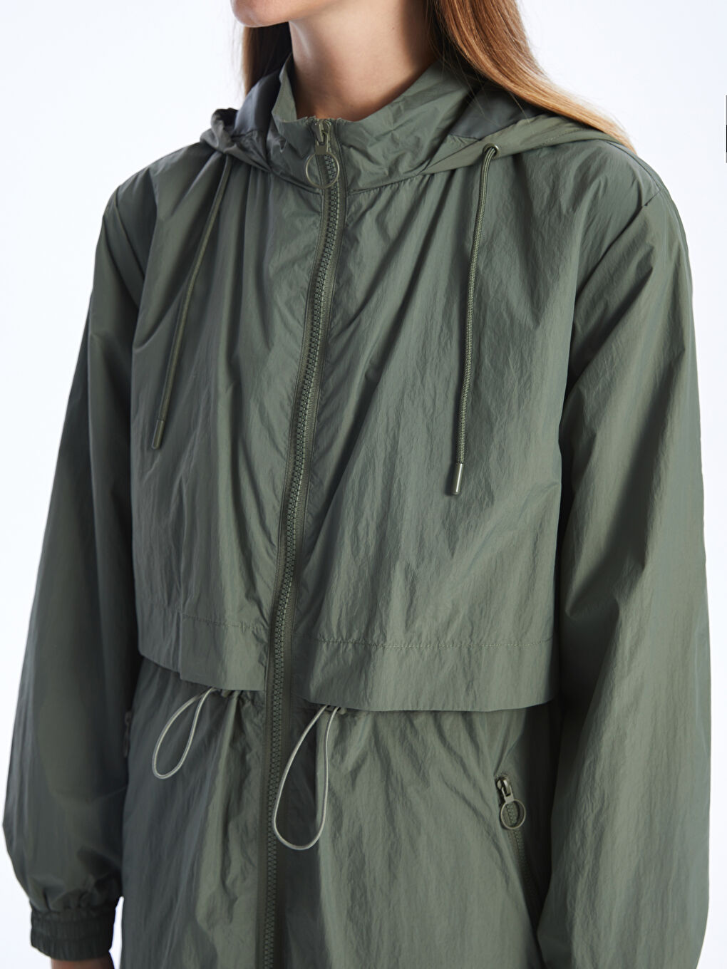 Hooded Regular Long Sleeve Women's Raincoat -S41147Z8-H4A