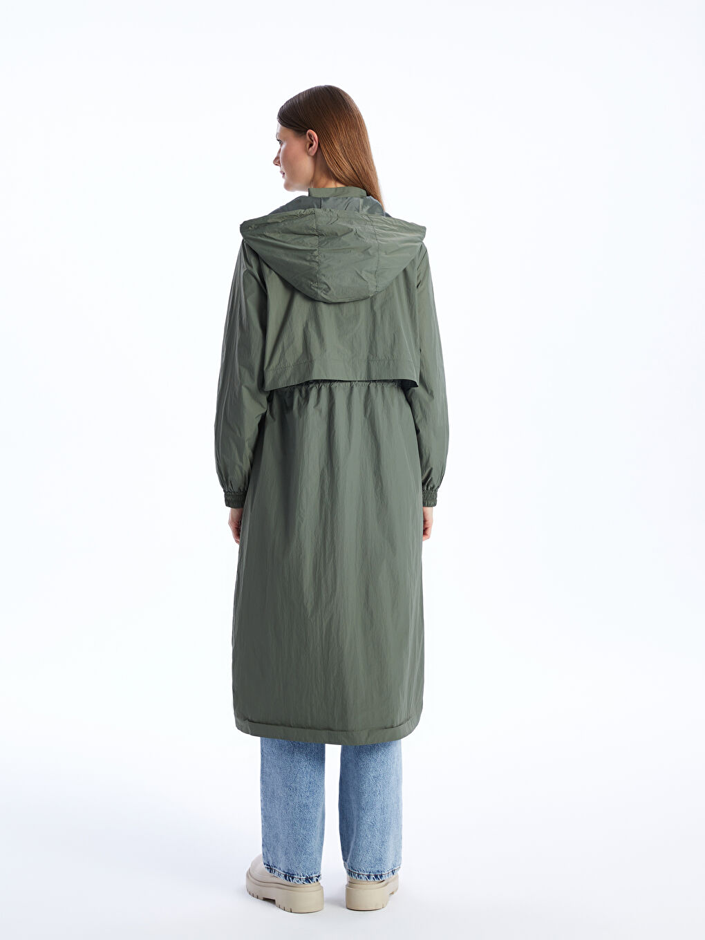 Hooded Regular Long Sleeve Women's Raincoat -S41147Z8-H4A