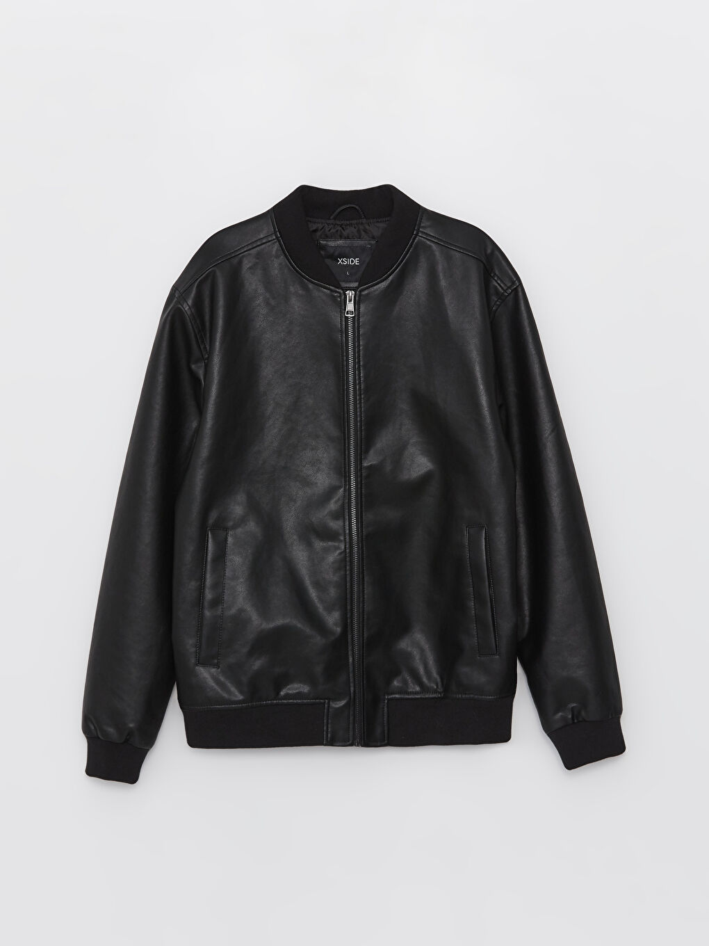 LCW Casual Standard Fit College Collar Men's Faux Leather Coat -S41160Z8-CVL