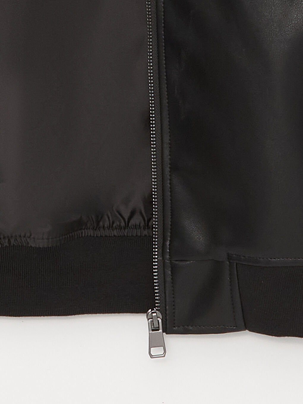 Standard Fit Collared Neck Men's Leather Look Coat -S41161Z8-CVL