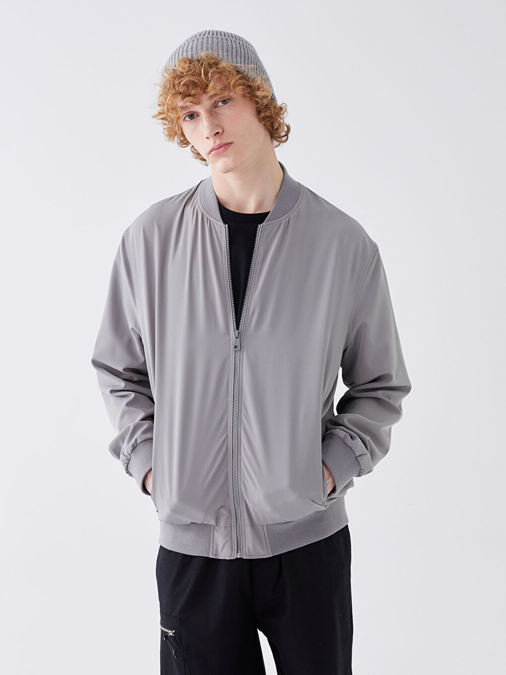 LCW Casual Standard Fit College Collar Men's Bomber Jacket -S41166Z8-SZ8