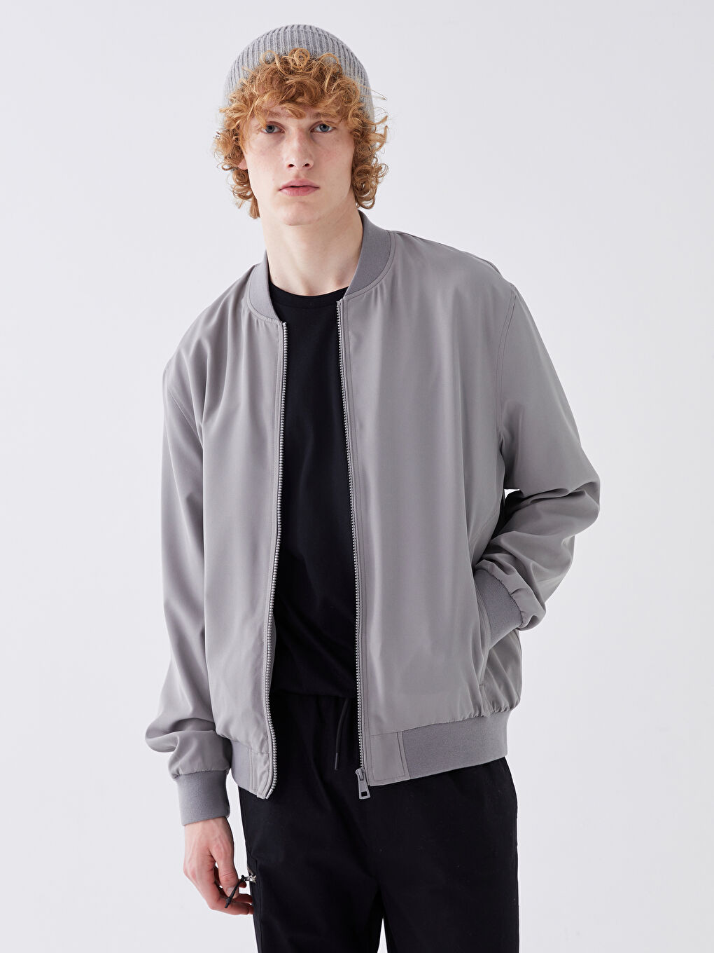 LCW Casual Standard Fit College Collar Men's Bomber Jacket -S41166Z8-SZ8