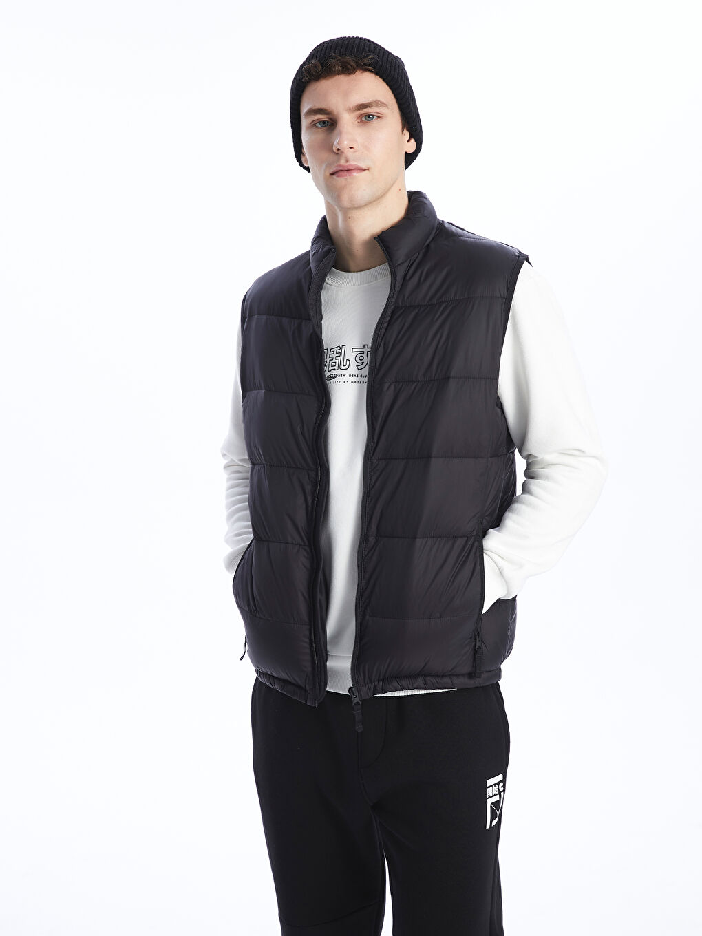 Slim Fit Funnel Neck Men's Puffer Gilet -S41177Z8-CVL