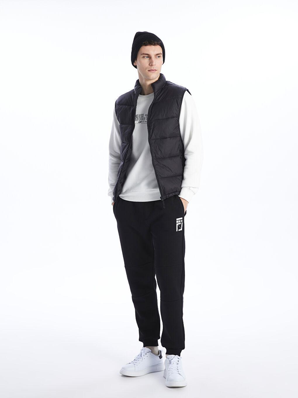 Slim Fit Funnel Neck Men's Puffer Gilet -S41177Z8-CVL