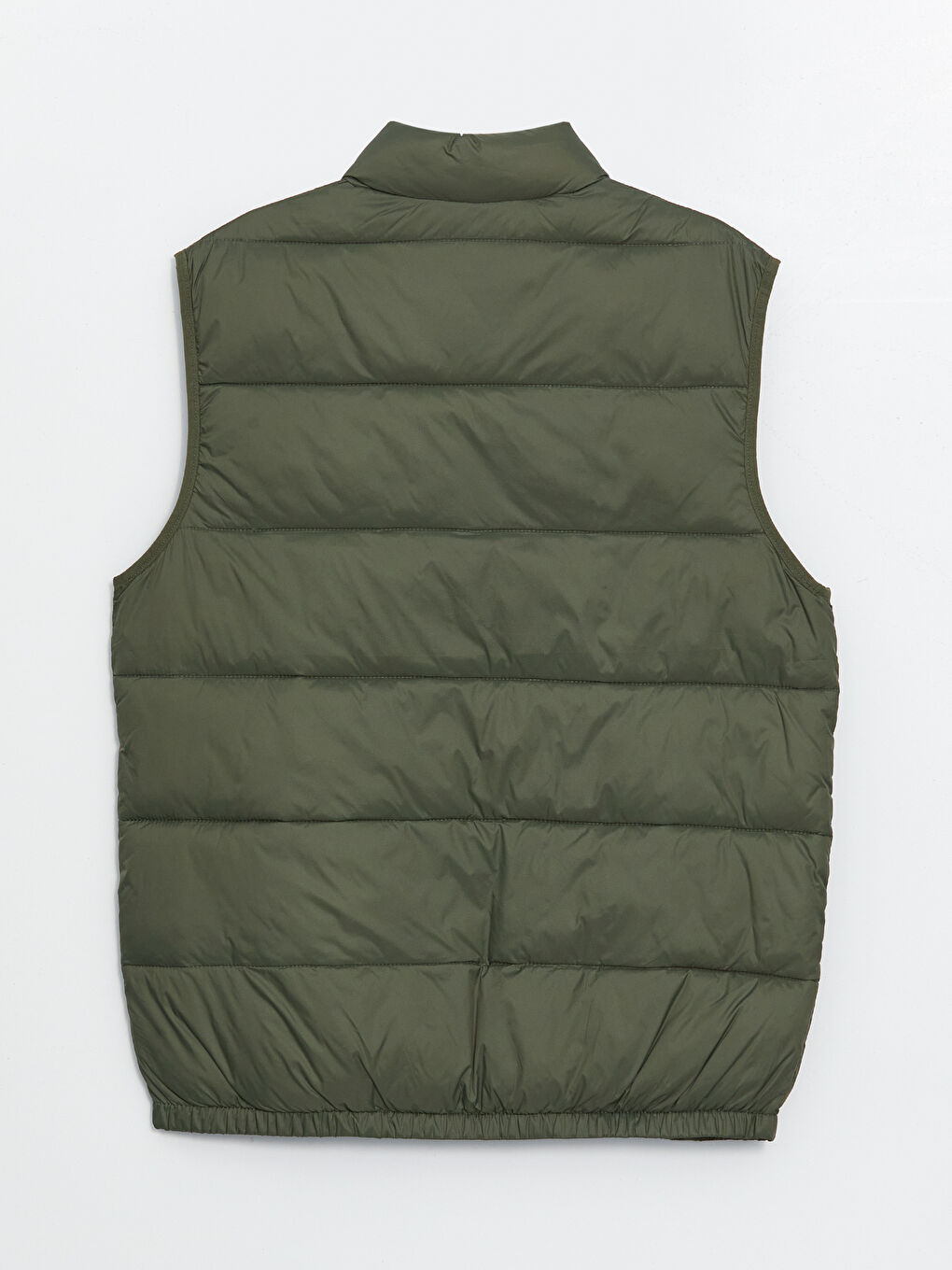 ерлерге арналған тар пішім биік жағалы пуховик жилет-7