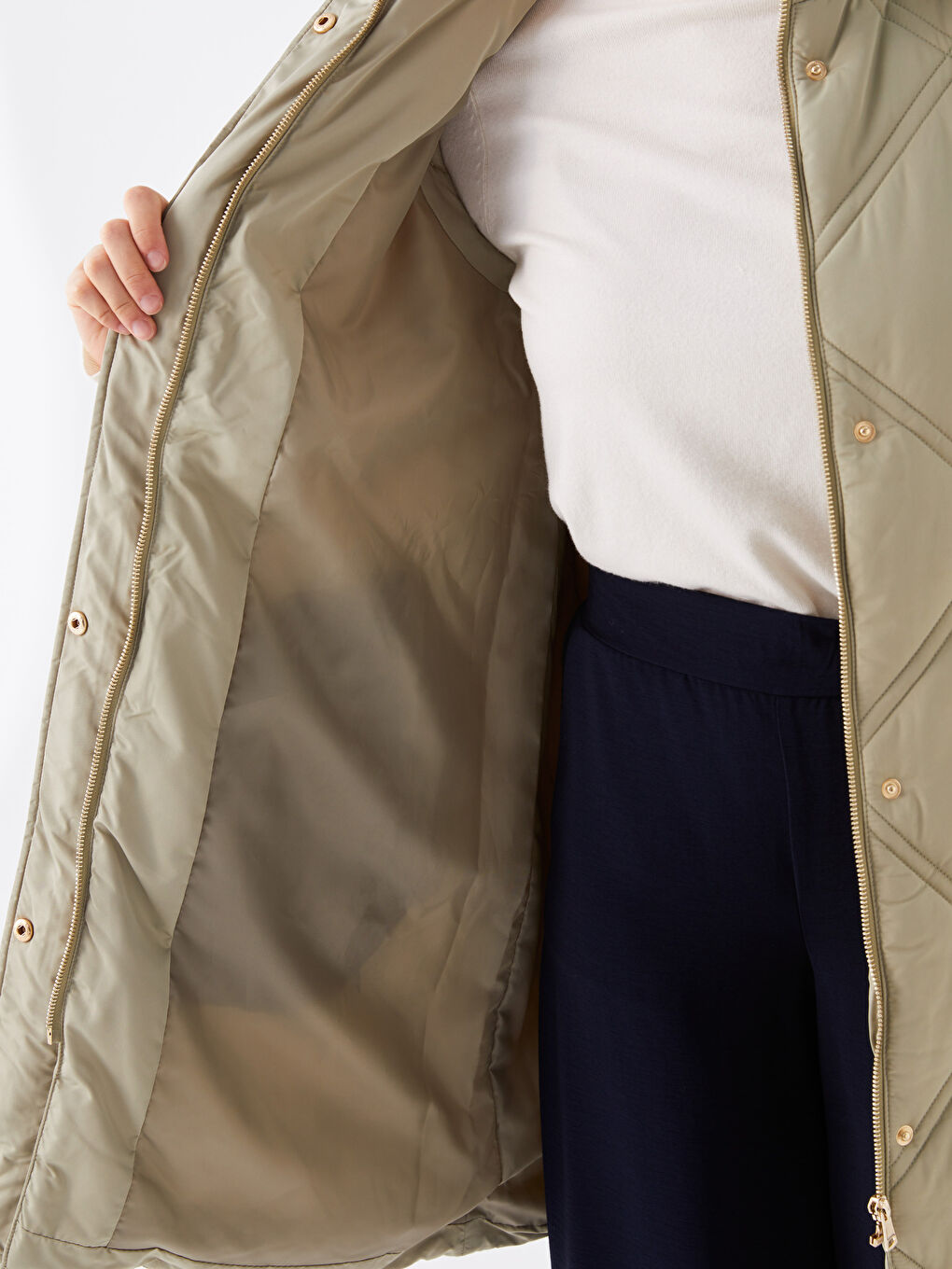 Doudoune sans manches matelassée à col cheminée pour Femmes-4