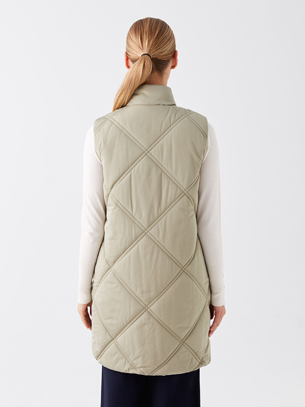 Doudoune sans manches matelassée à col cheminée pour Femmes-5