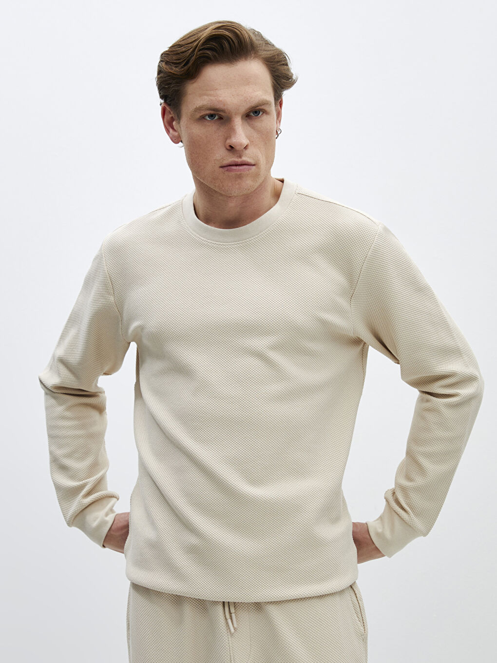 Crew Neck Long Sleeve Men's Sweatshirt -S41229Z8-S3A