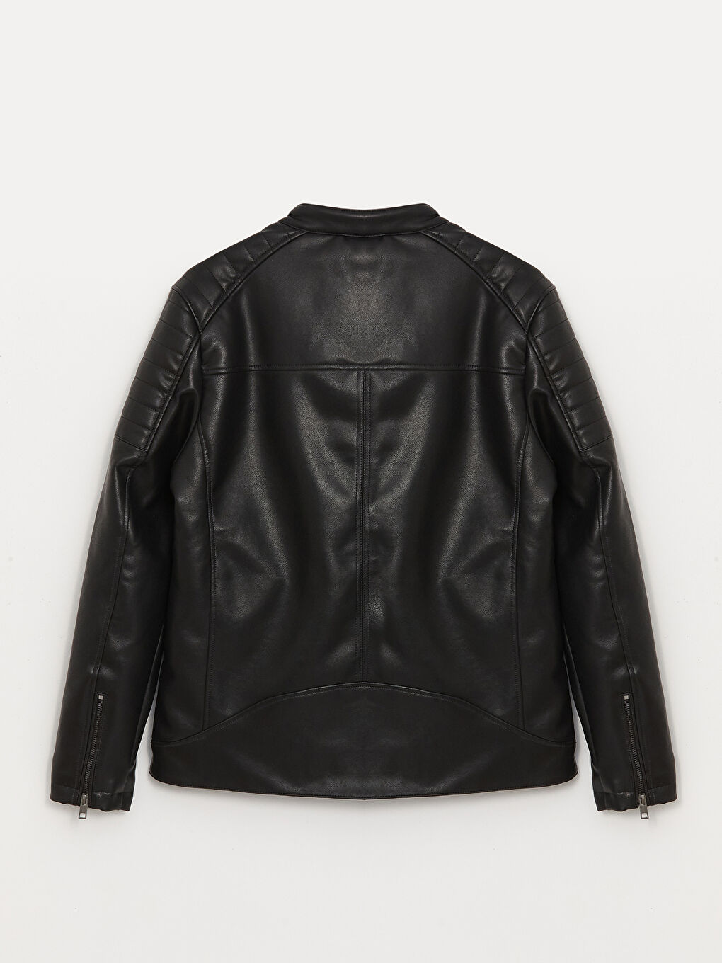 Slim Fit Hooded Men's Faux Leather Coat -S41236Z8-CVL