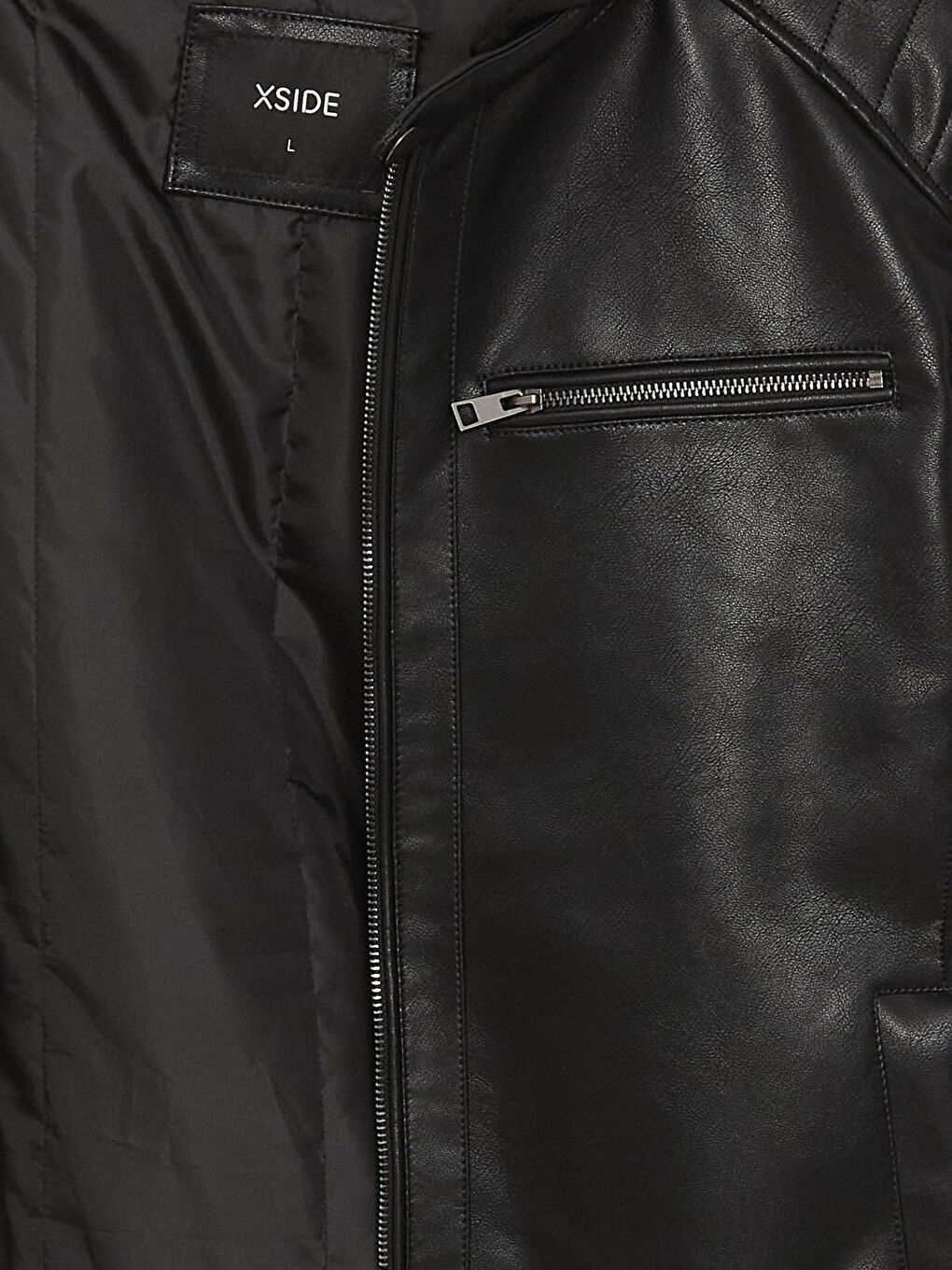 Slim Fit Hooded Men's Faux Leather Coat -S41236Z8-CVL