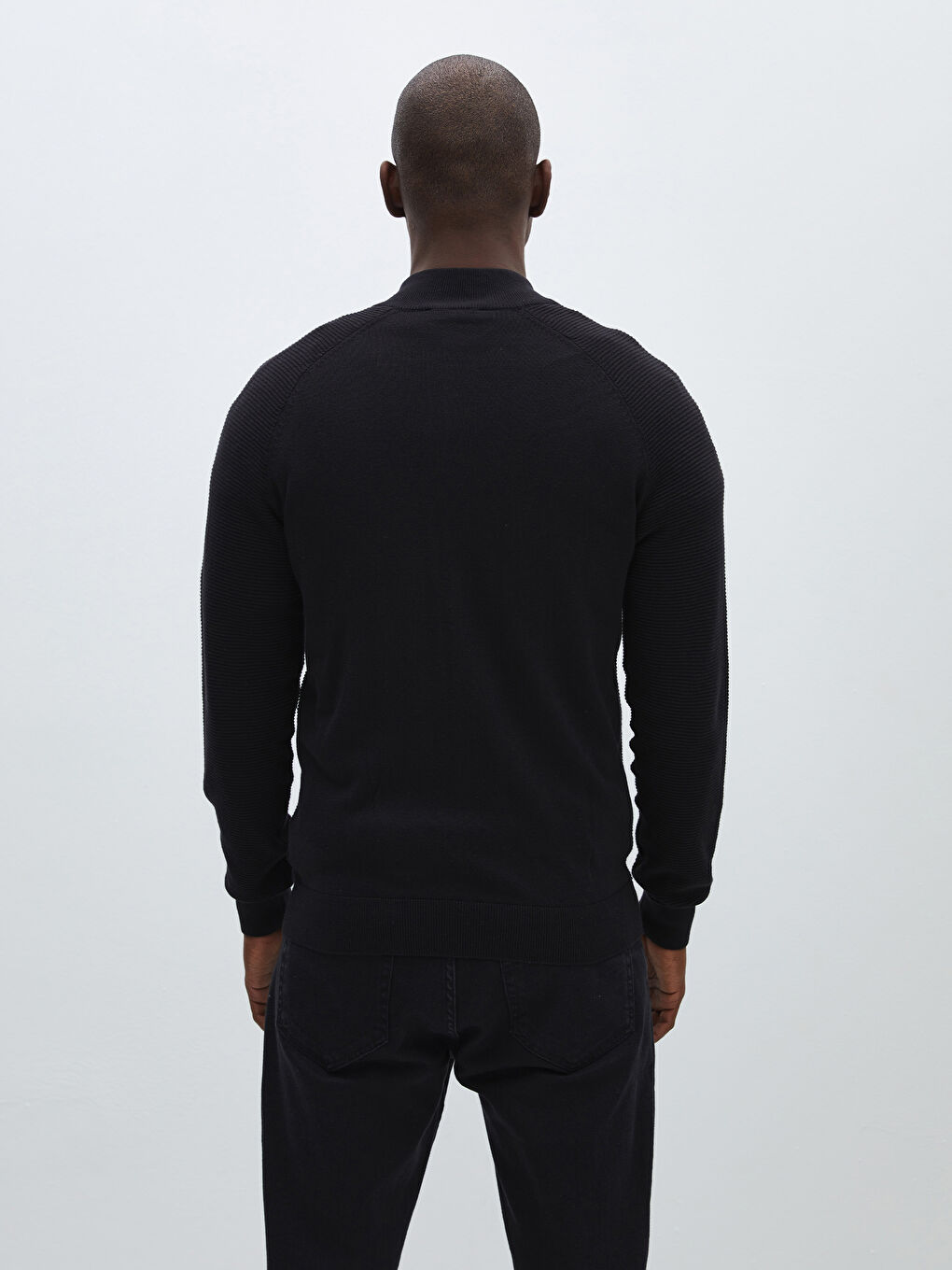 Standard Fit Turtle Neck Men's Tricot Cardigan -S41264Z8-CVL