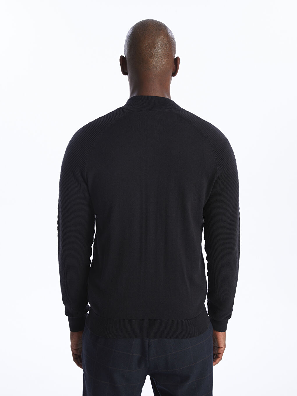Standard Fit Turtle Neck Men's Tricot Cardigan -S41264Z8-CVL