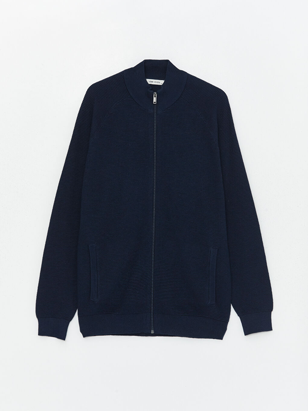 Standard Fit Turtle Neck Men's Tricot Cardigan -S41264Z8-RFH