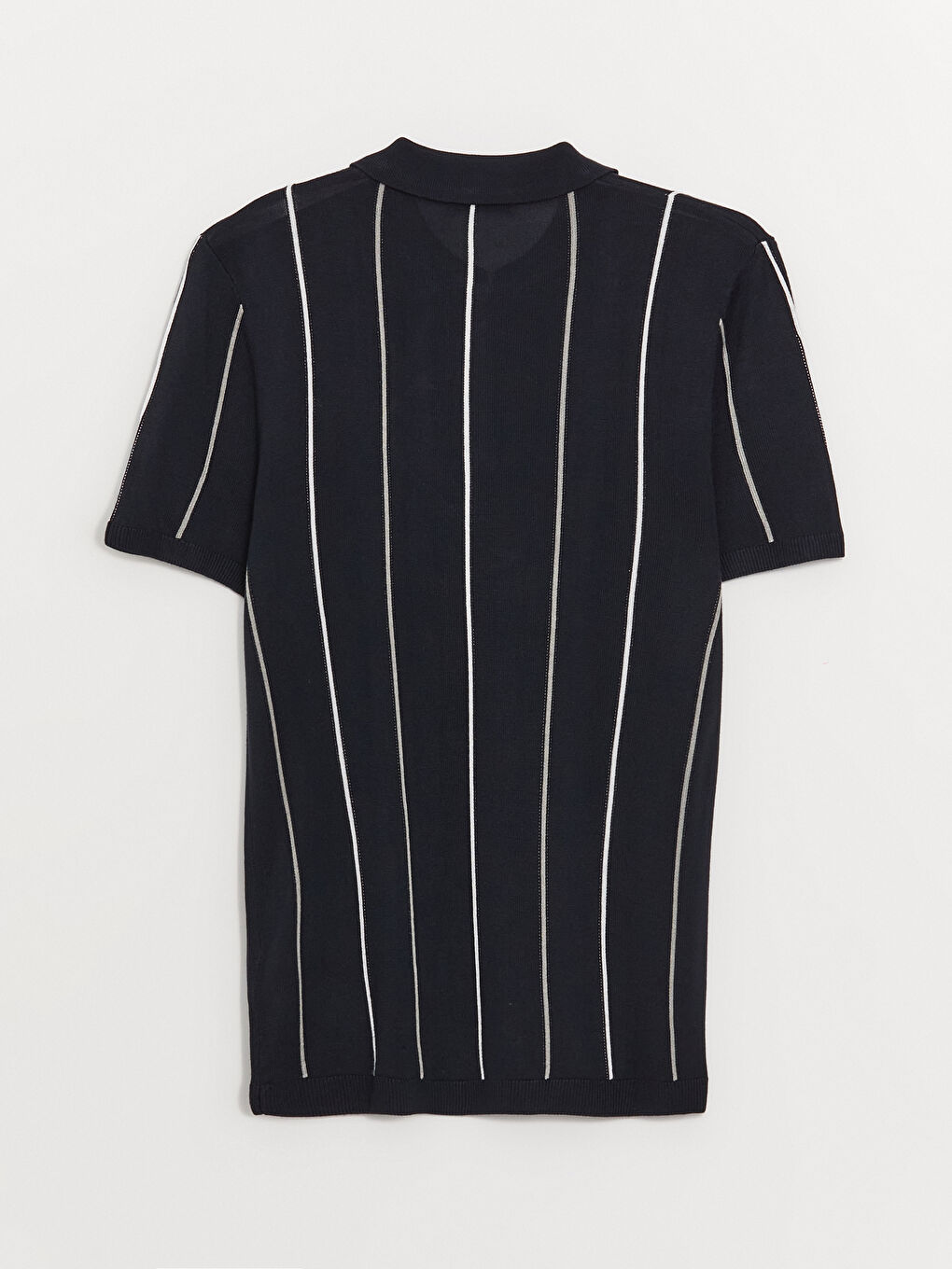 Polo Neck Short Sleeve Striped Men's Knitwear Sweater -S41265Z8-RFH