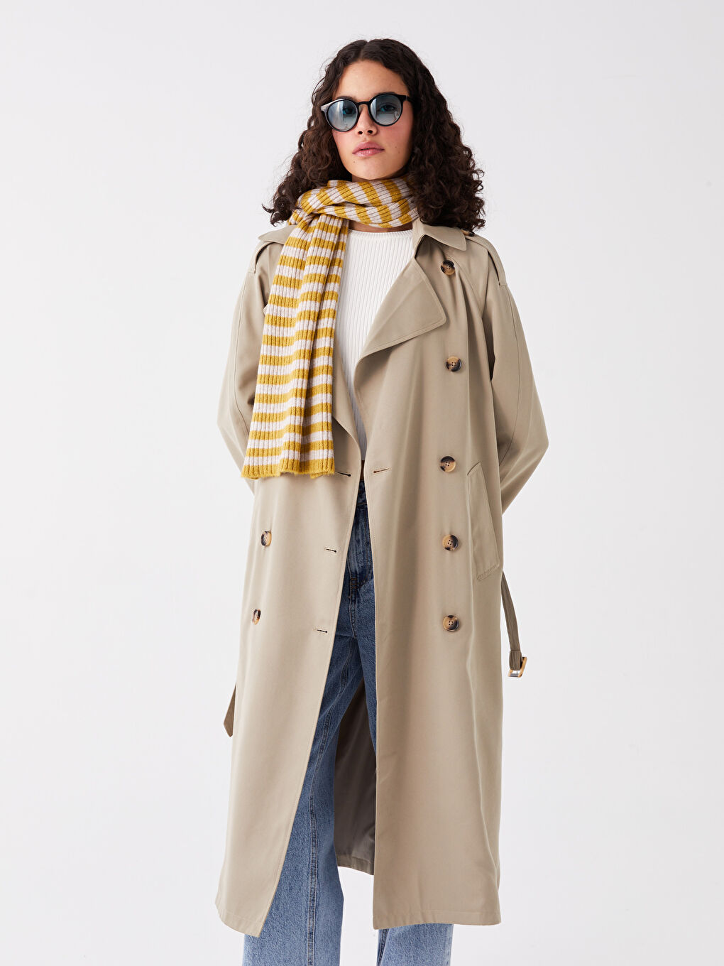 Jacket Collar Straight Long Sleeve Oversize Women's Trench Coat -S41272Z8-KEL