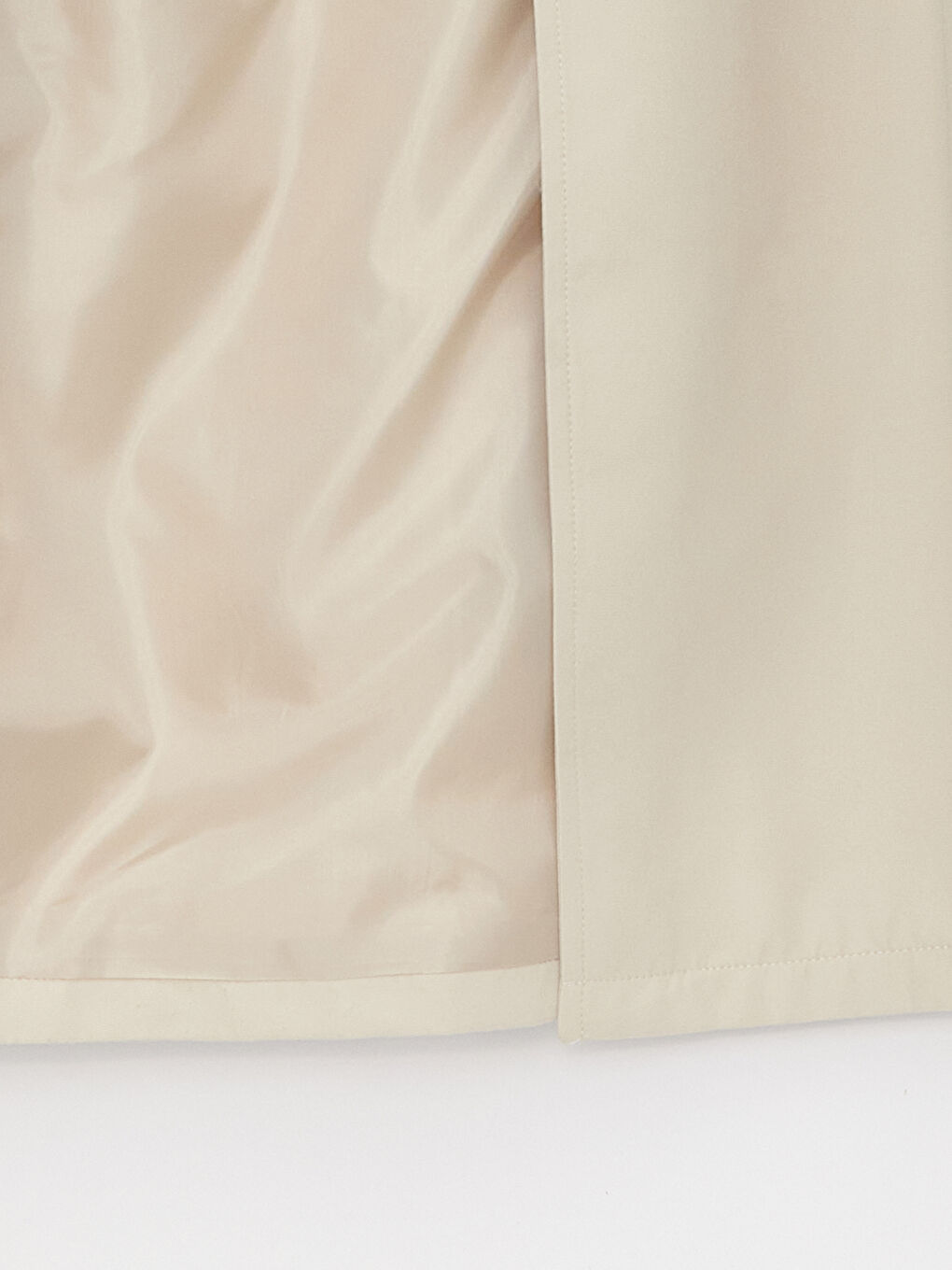 Ekru Ceket Yaka Oversize Kadın Trençkot-9