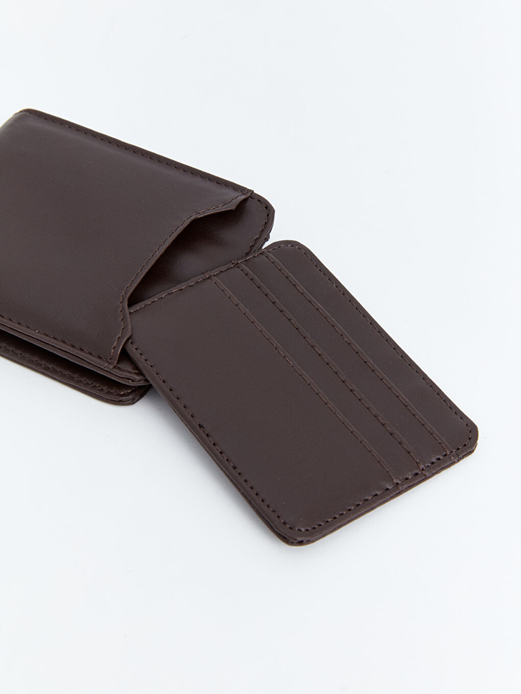 Kahverengi Deri Görünümlü Erkek Cüzdan ve Kartlık-1
