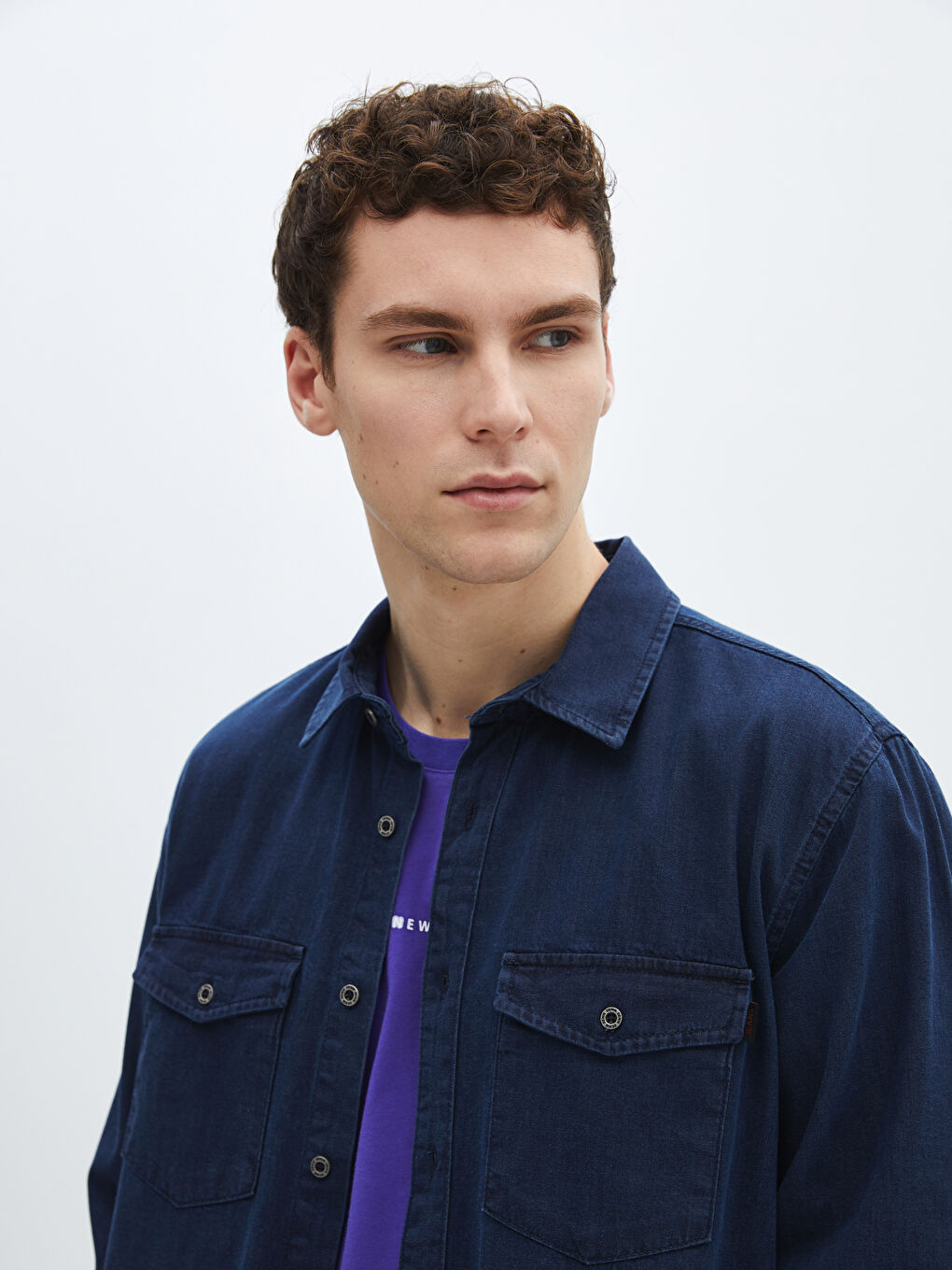 LCW Jeans Regular Fit Long Sleeve Men's Denim Shirt -S41306Z8-309