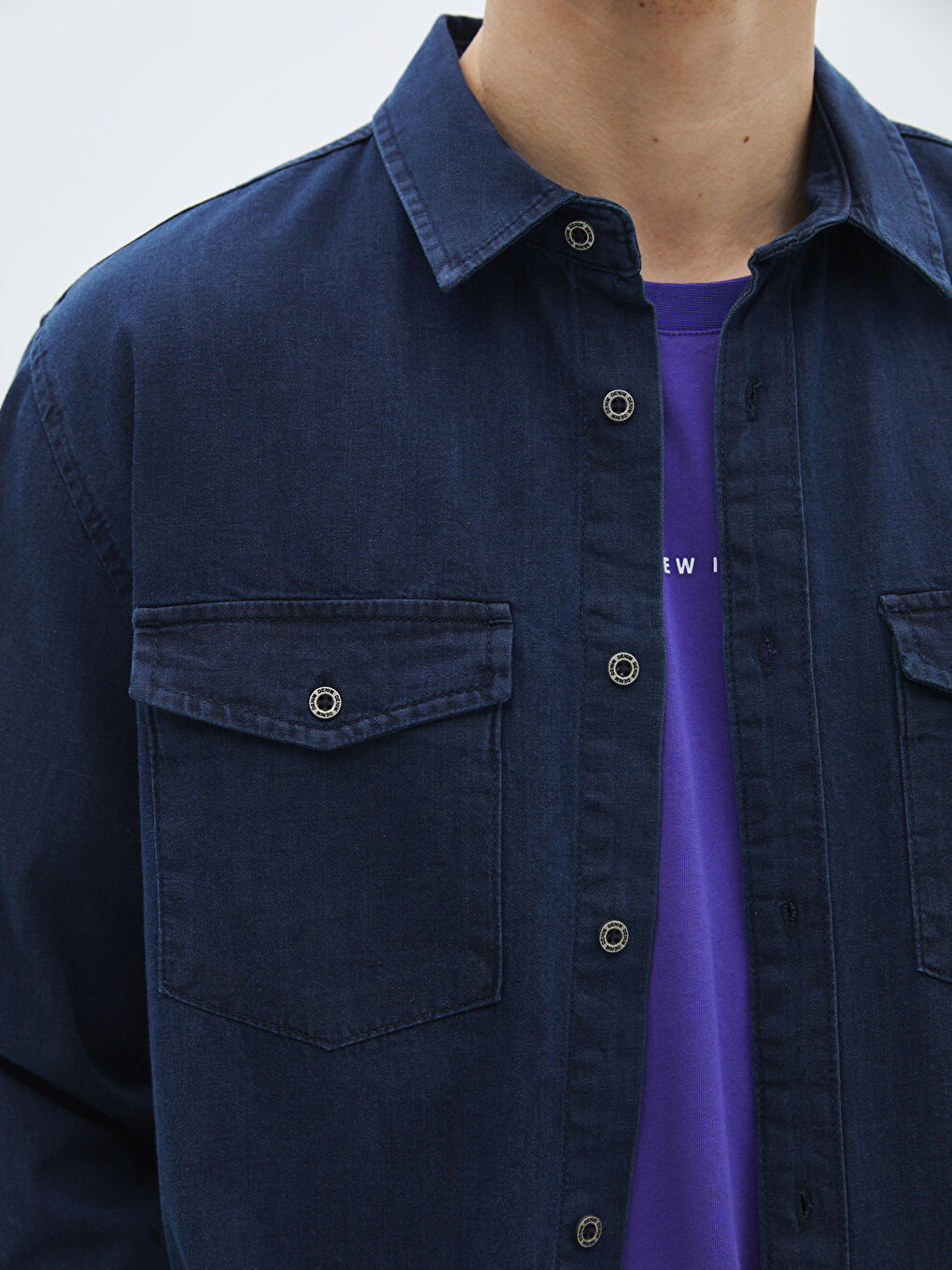 LCW Jeans Regular Fit Long Sleeve Men's Denim Shirt -S41306Z8-309