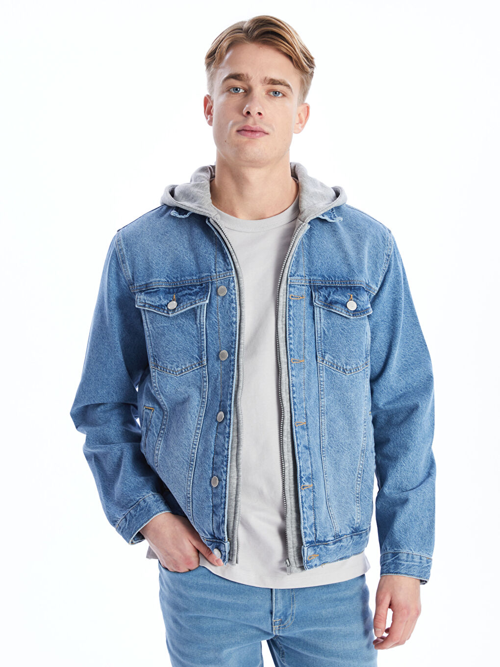LCW Jeans Indigo Standart Kalıp Erkek Jean Ceket - 1