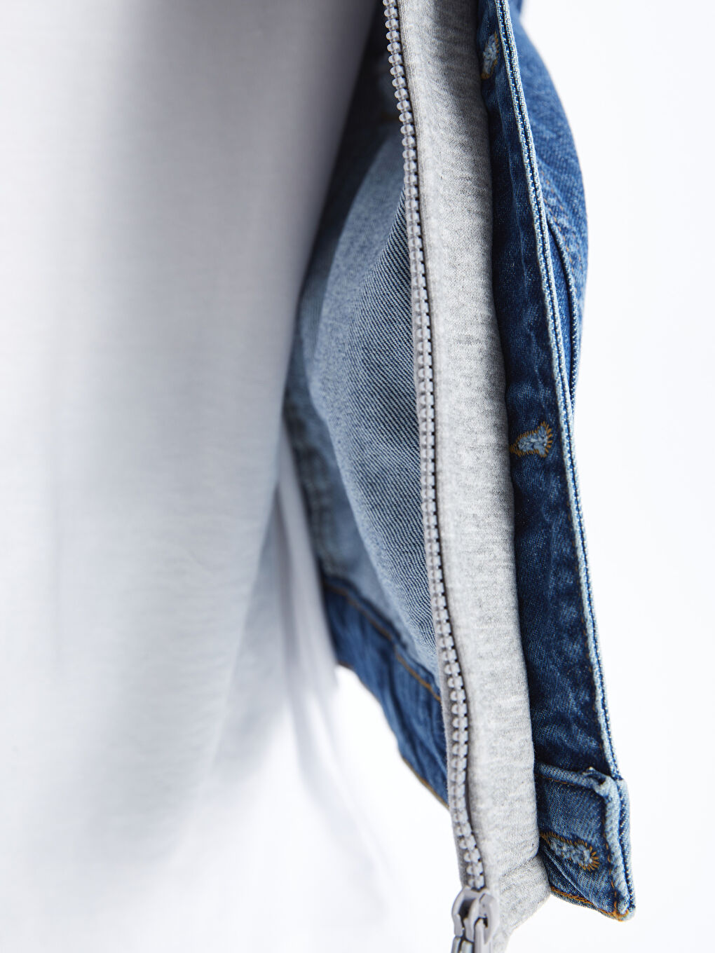 Regular Fit Hooded Men's Denim Jacket -S41314Z8-H45