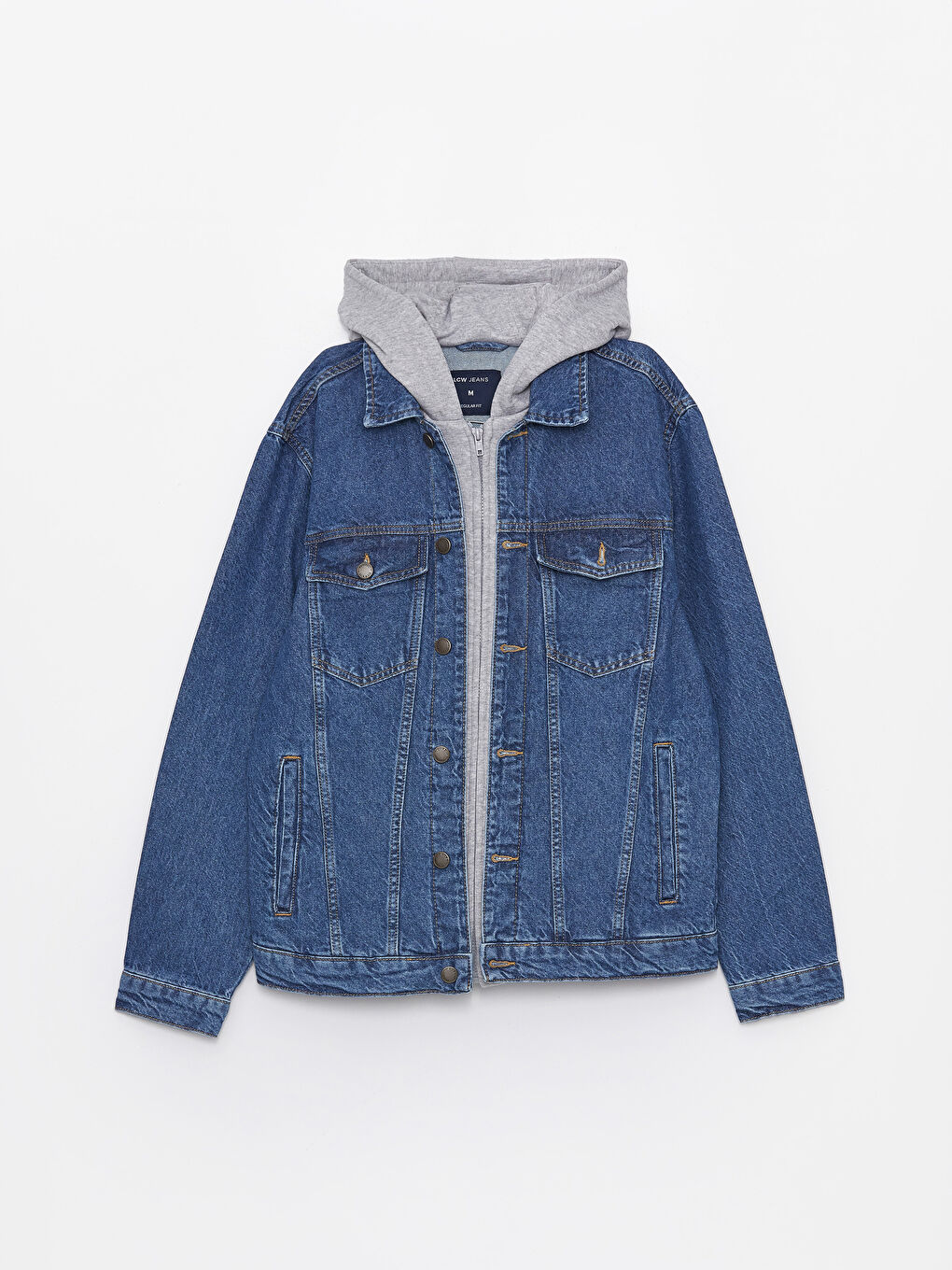 Regular Fit Hooded Men's Denim Jacket -S41314Z8-H45