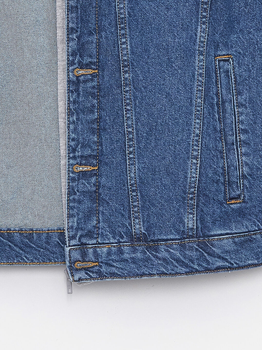 Regular Fit Hooded Men's Denim Jacket -S41314Z8-H45