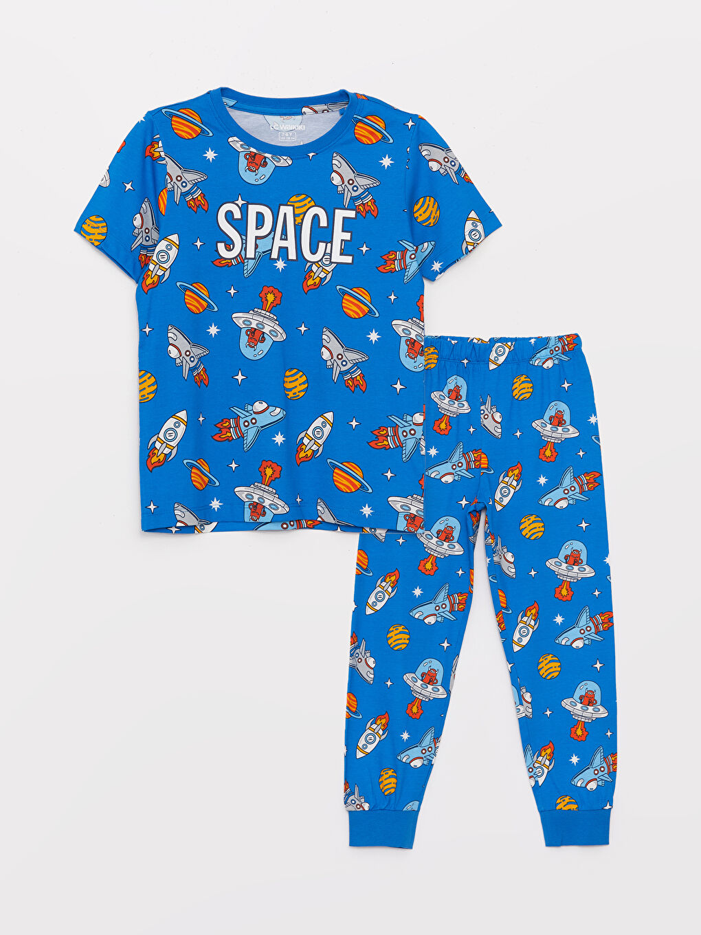 Ensemble Pyjama pour Garçons à Col Rond Imprimé à Manches Courtes-4