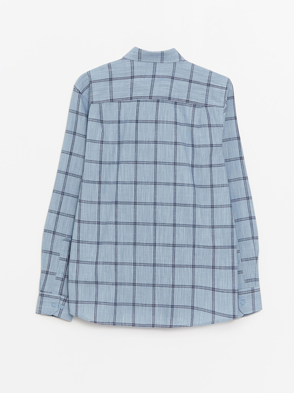 Regular Fit Long Sleeve Plaid Poplin Men's Shirt -S41362Z8-LLC