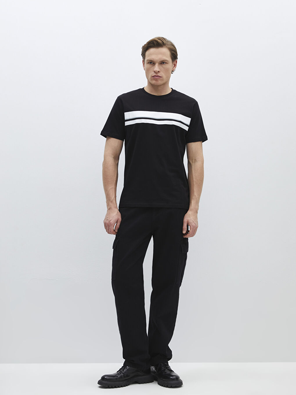 Crew Neck Short Sleeve Printed Combed Cotton Men's T-shirt -S41379Z8-CVL
