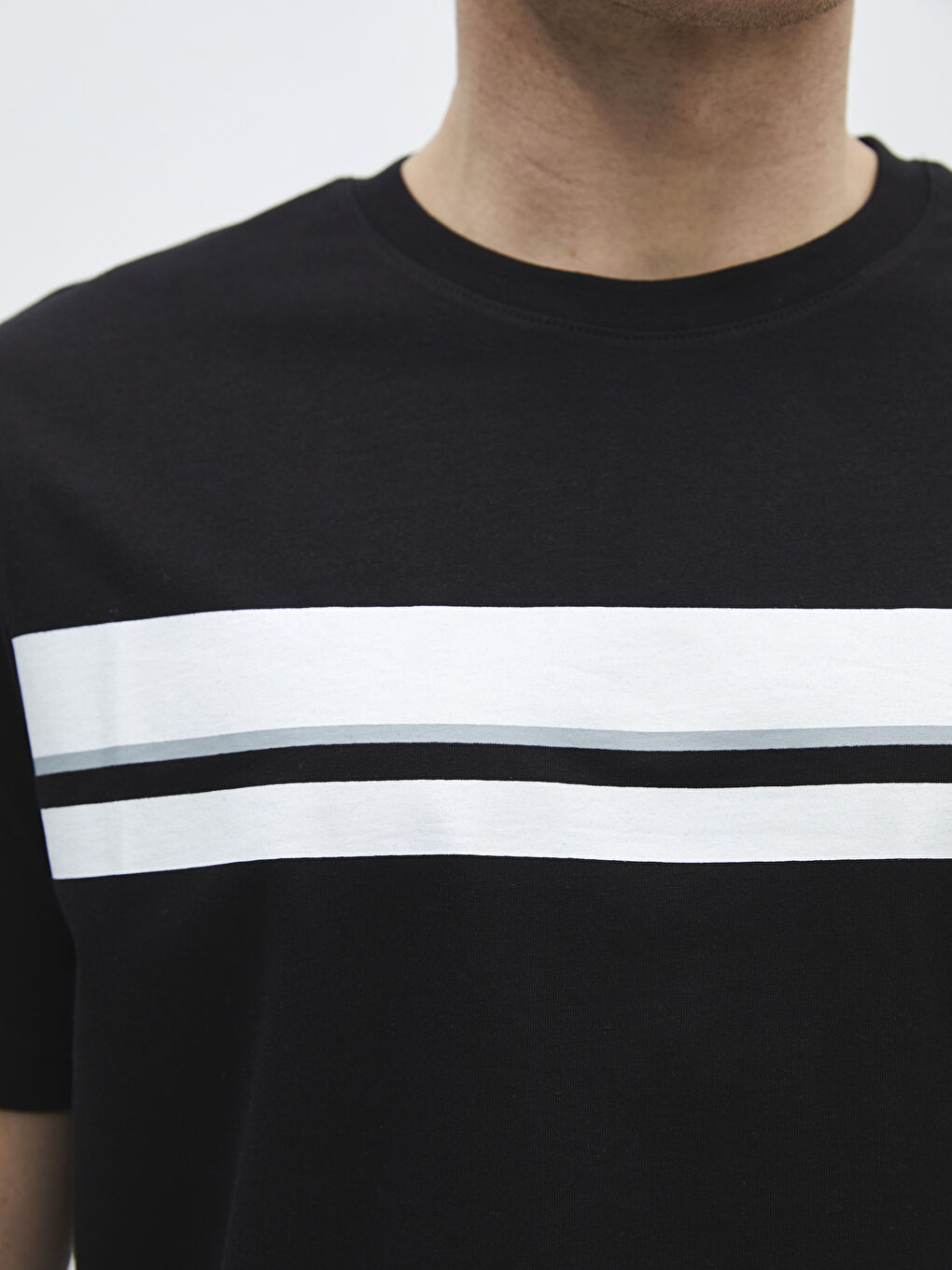 Crew Neck Short Sleeve Printed Combed Cotton Men's T-shirt -S41379Z8-CVL