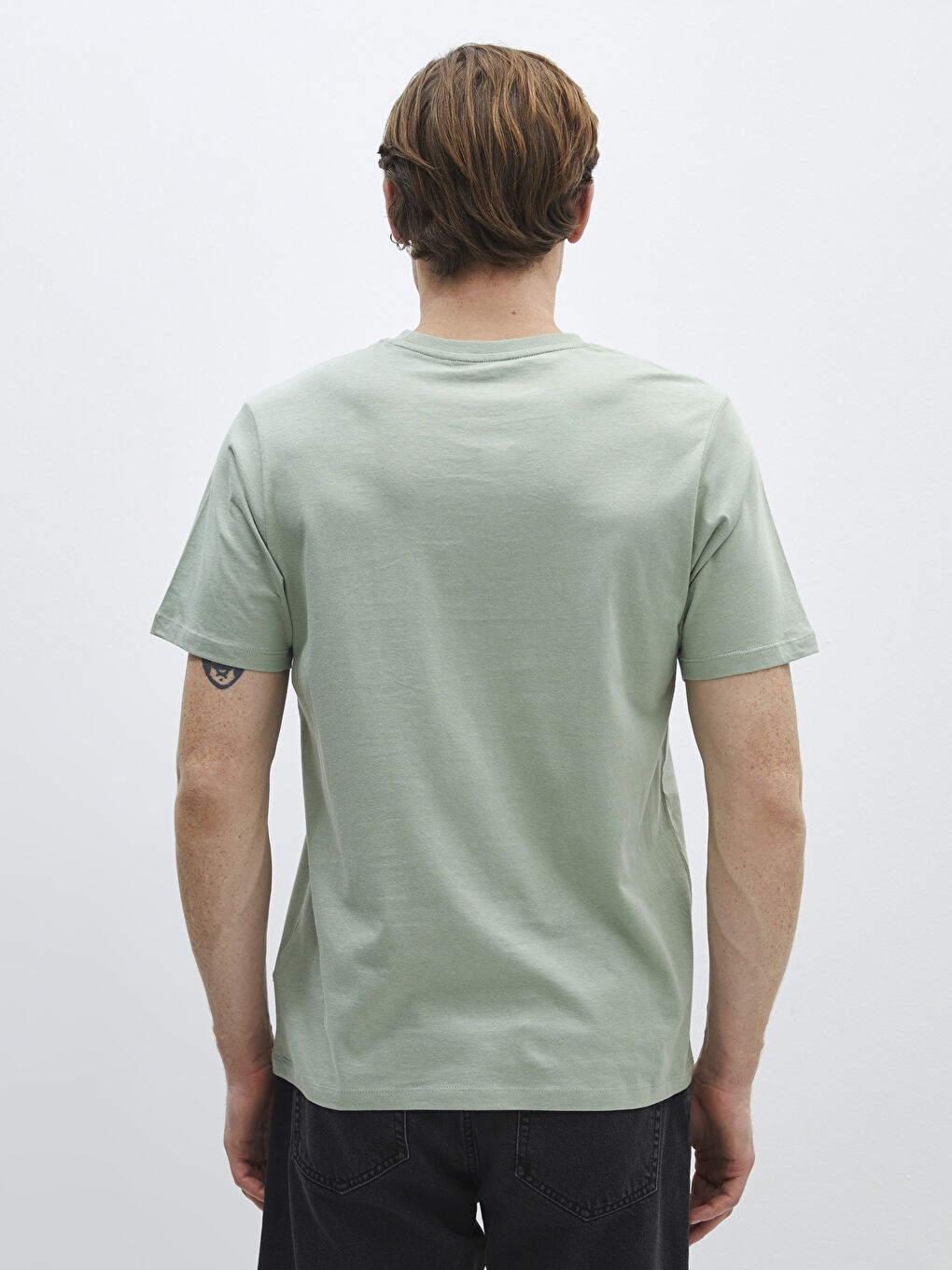 Crew Neck Short Sleeve Printed Combed Cotton Men's T-shirt -S41379Z8-V9V