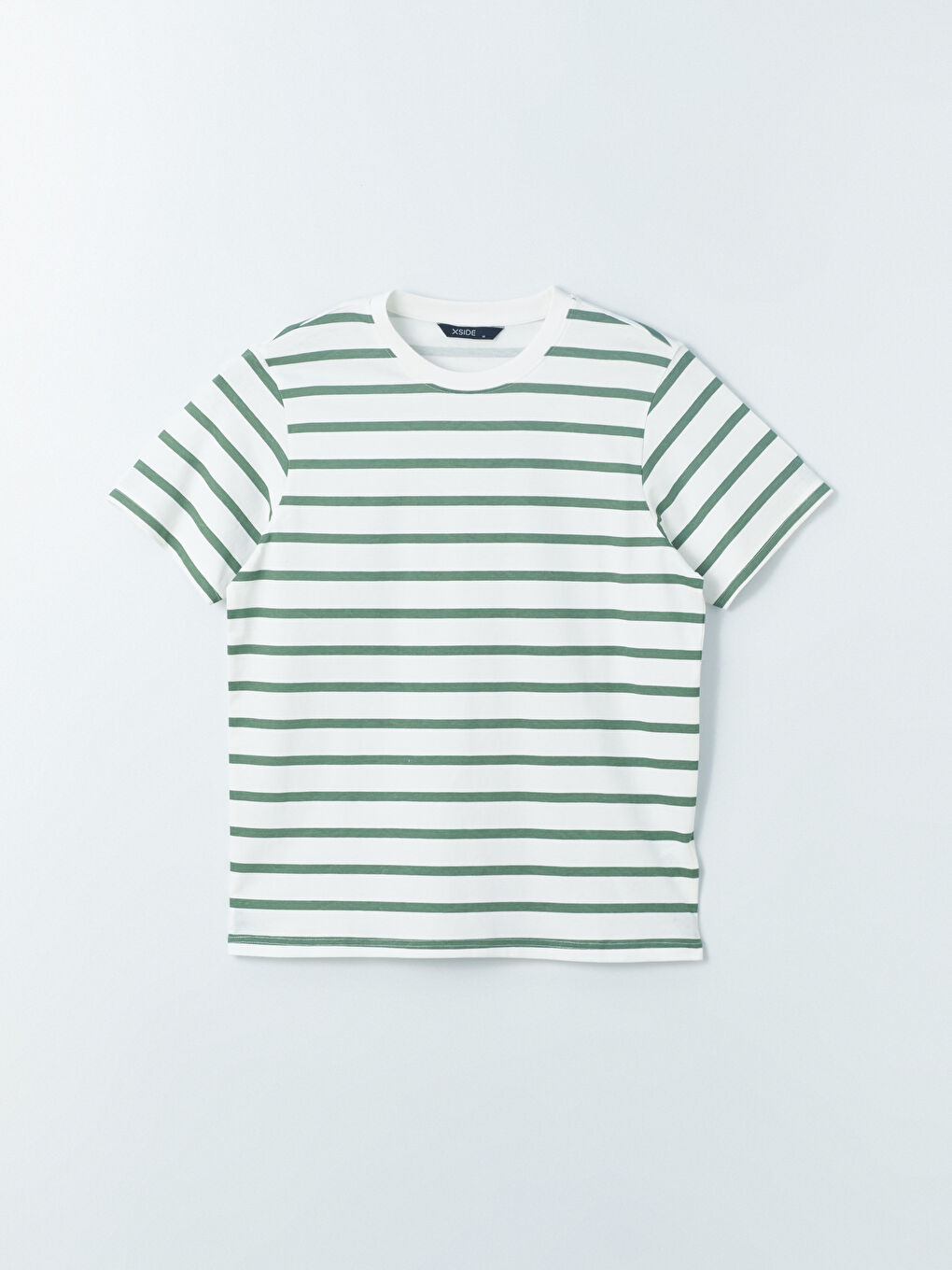 Ерлерге арналған жолақты трикотаж футболка-6