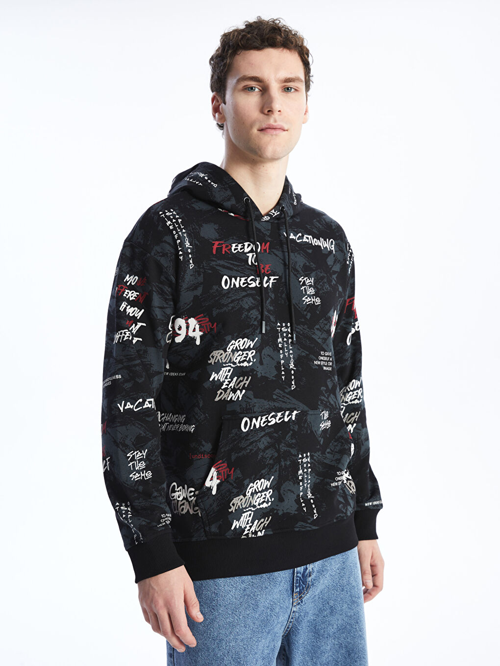 Long Sleeve Printed Men's Thick Hoodie -S41398Z8-CVL