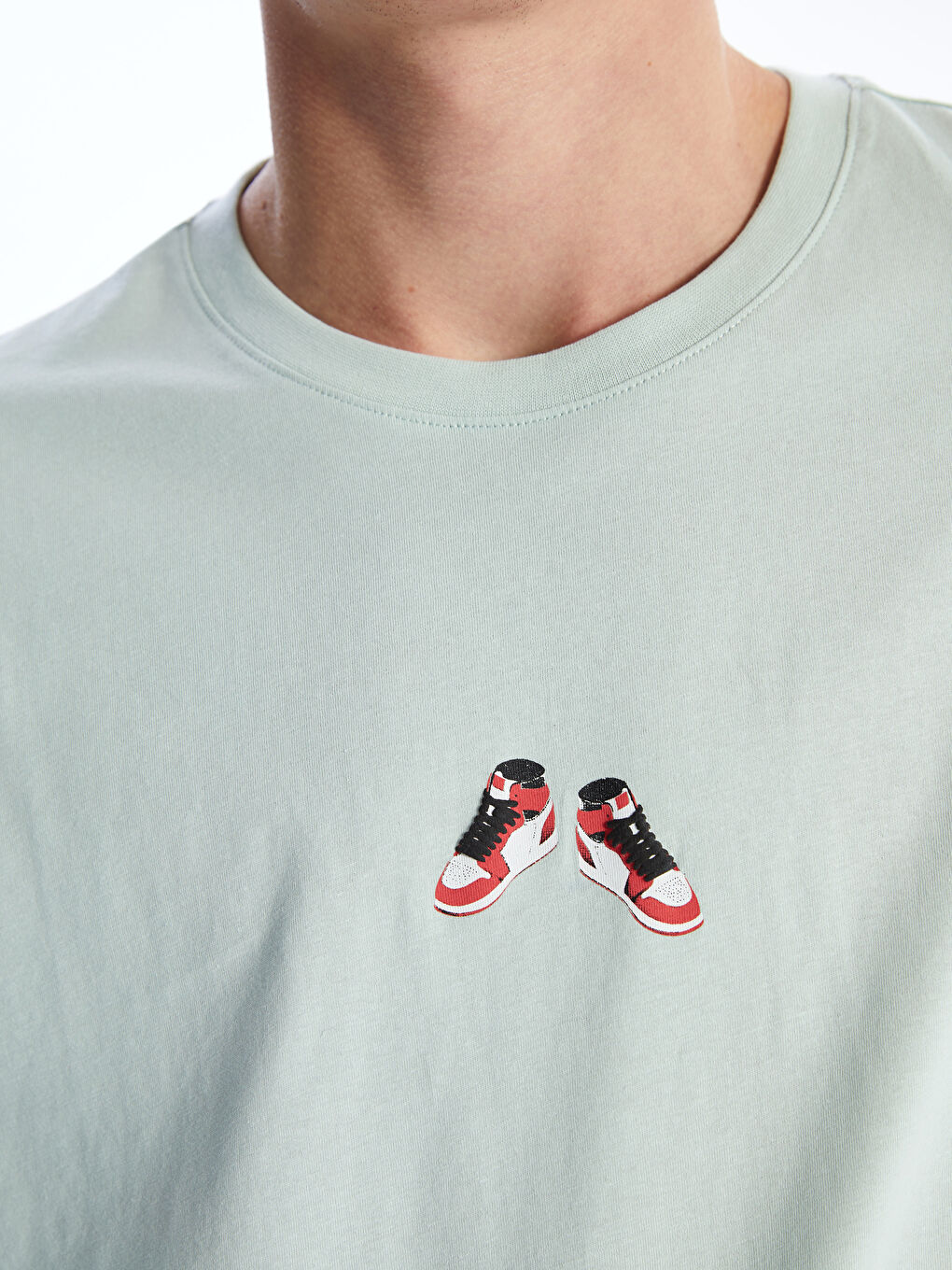 T-shirt pour hommes en coton peigné imprimé à manches courtes et col rond-3