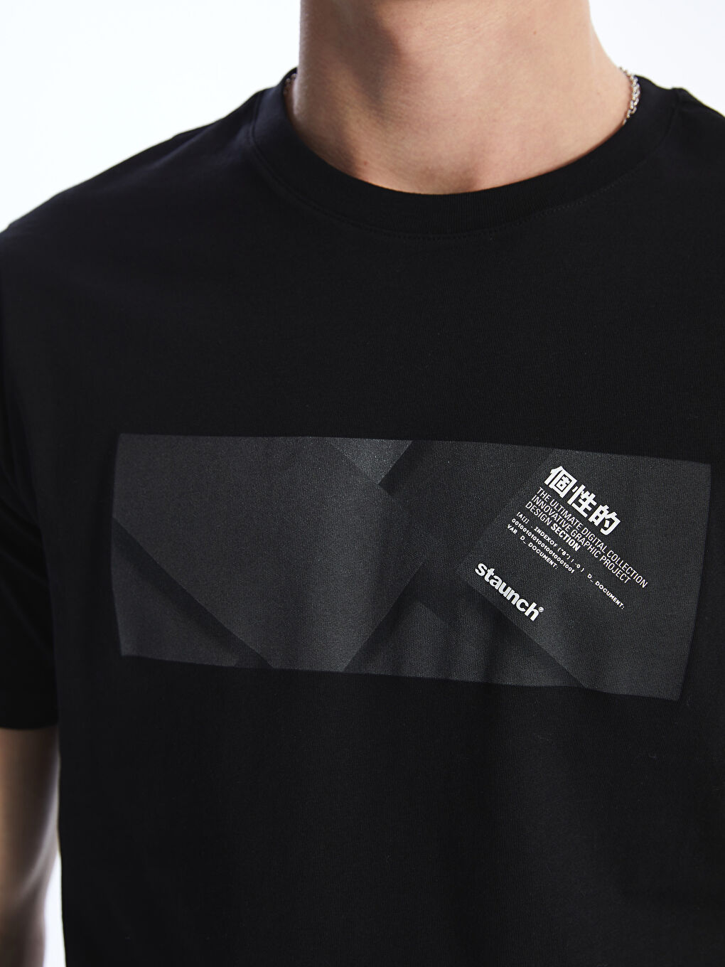 T-shirt pour hommes en coton peigné imprimé à manches courtes et col rond-3